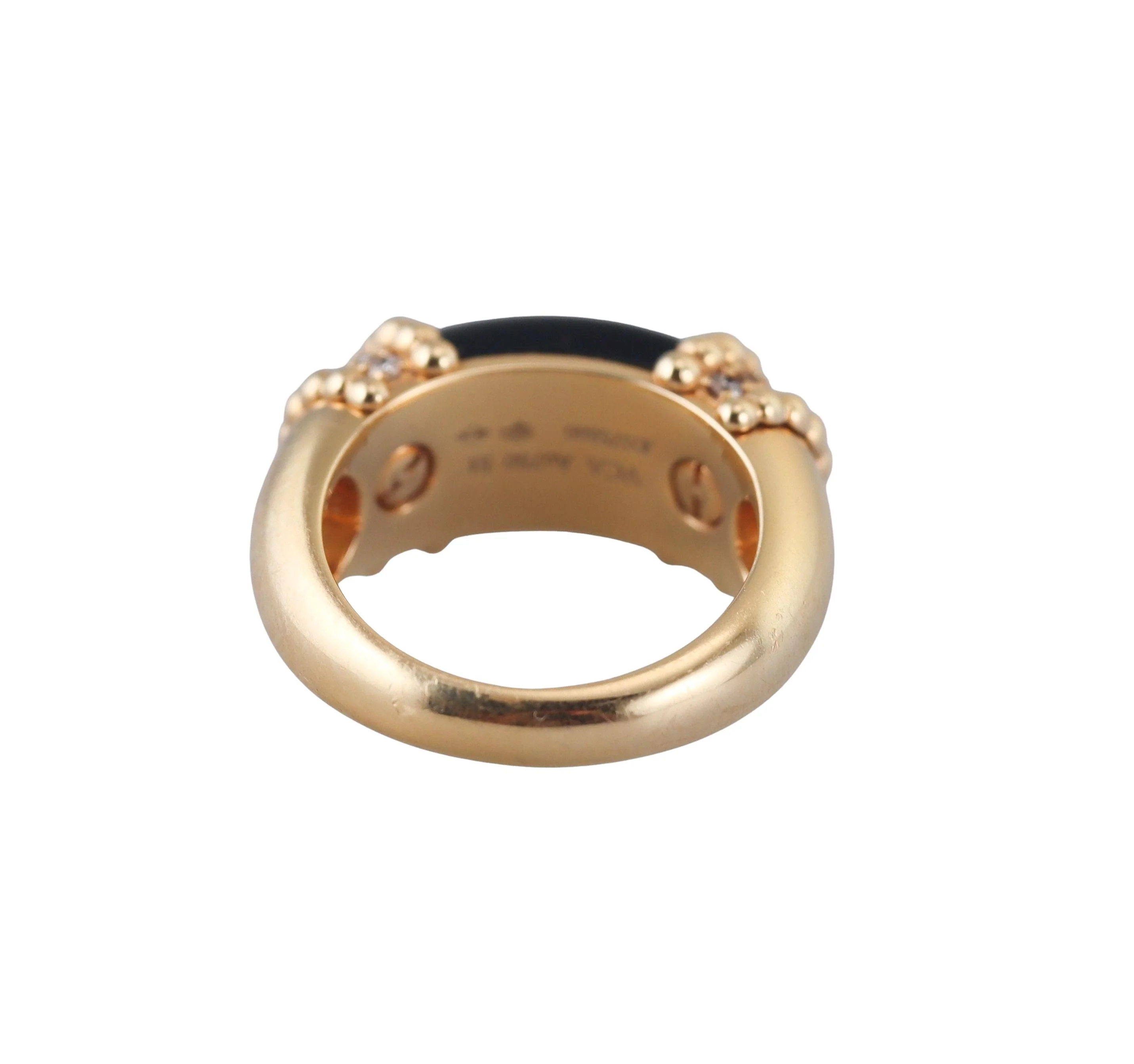 Van Cleef  Arpels Perlée Couleurs Gold Diamond Onyx Ring