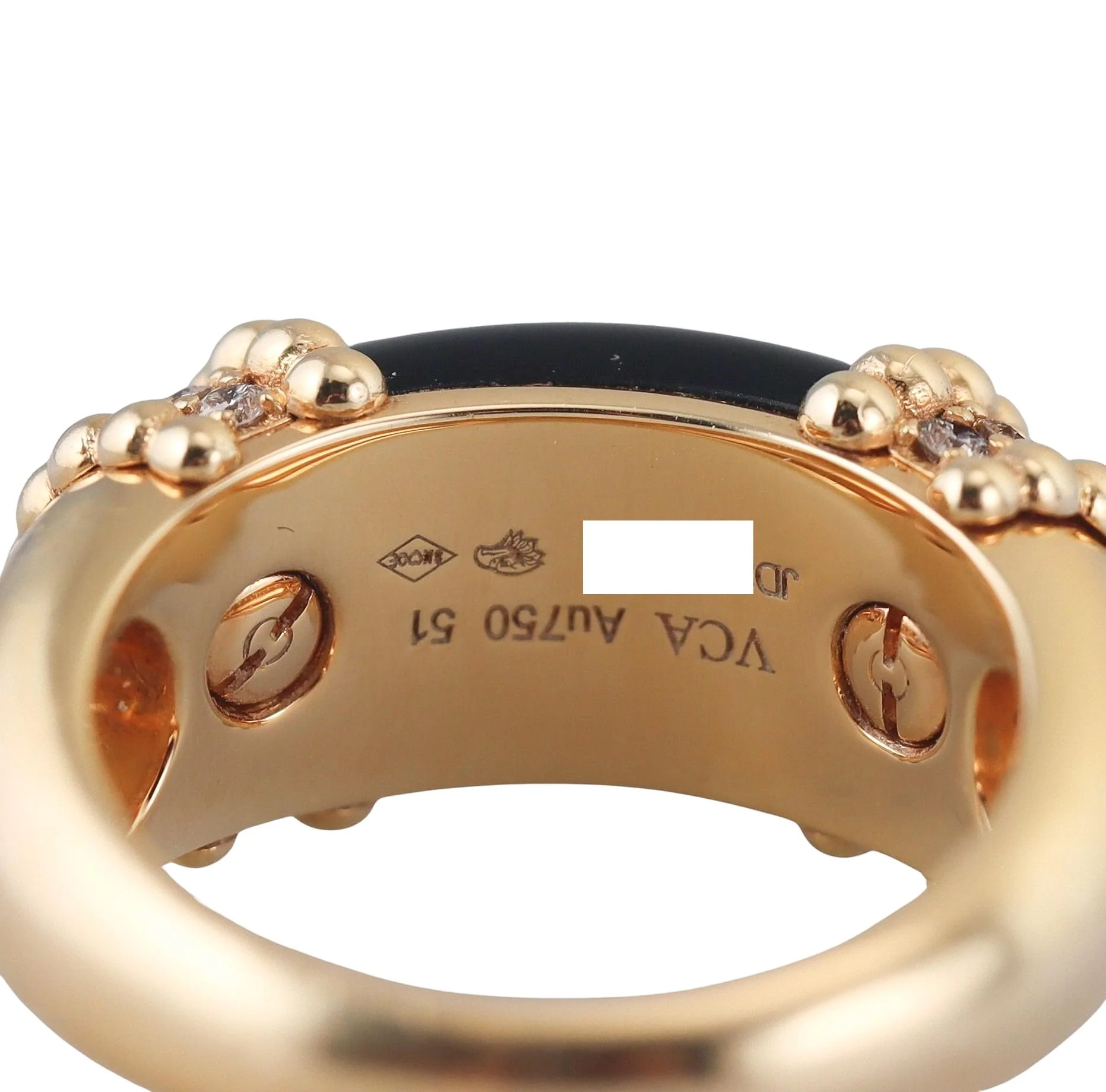 Van Cleef Arpels Perlée Couleurs Gold Diamond Onyx Ring