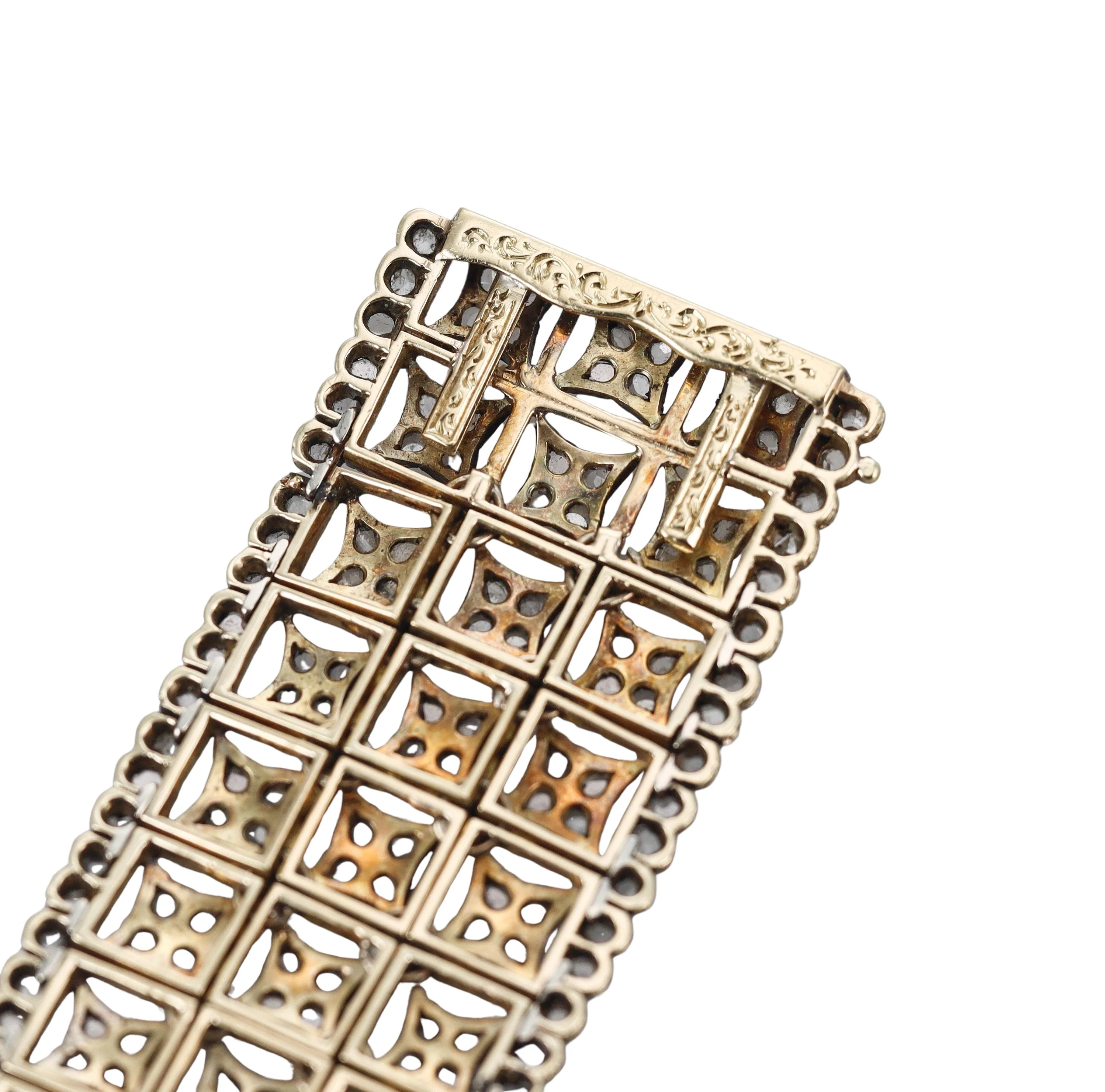 Mario Buccellati Rose Cut Diamond Gold Bracelet