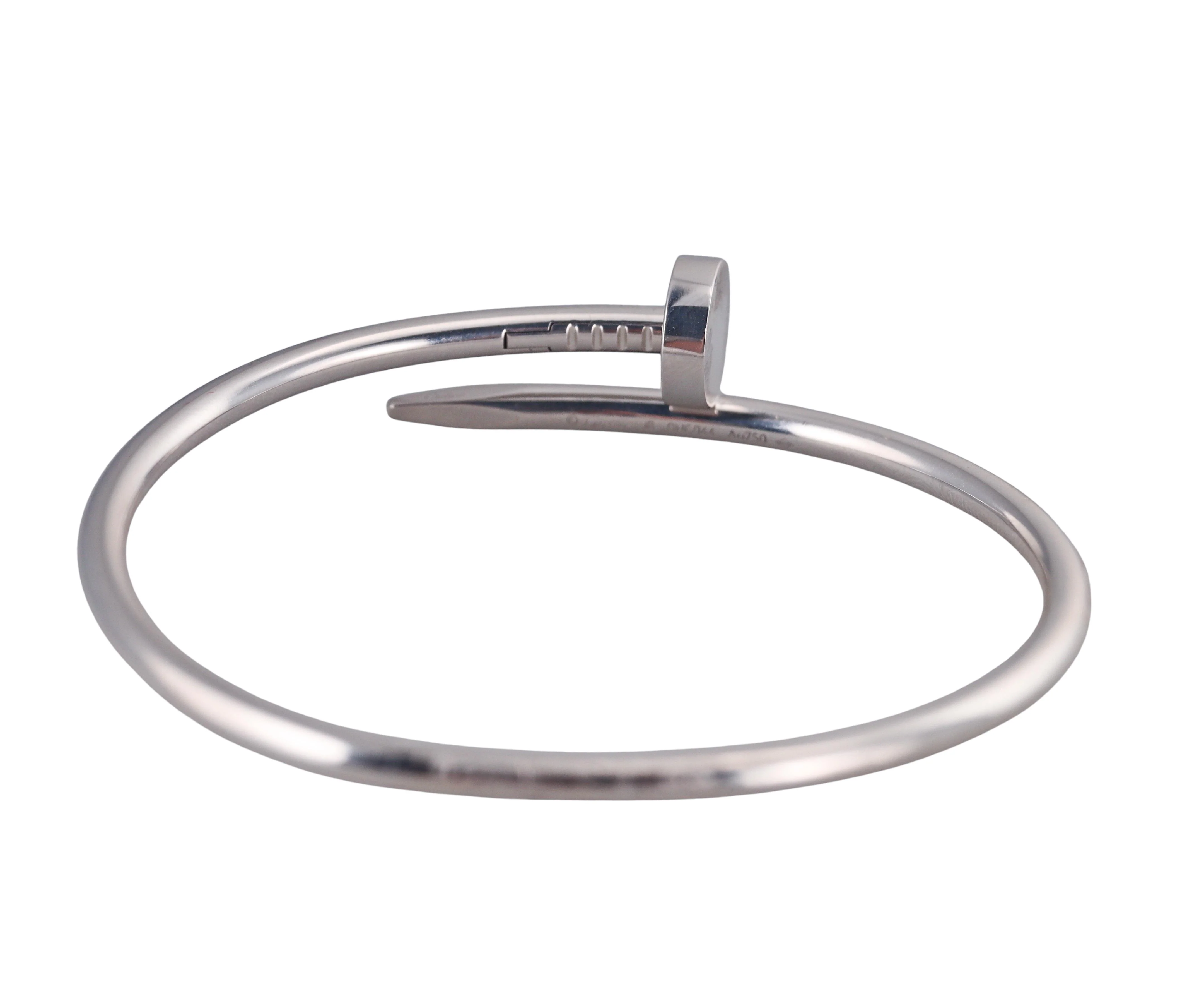Cartier Juste Un Clou Nail White Gold Bracelet Size 18