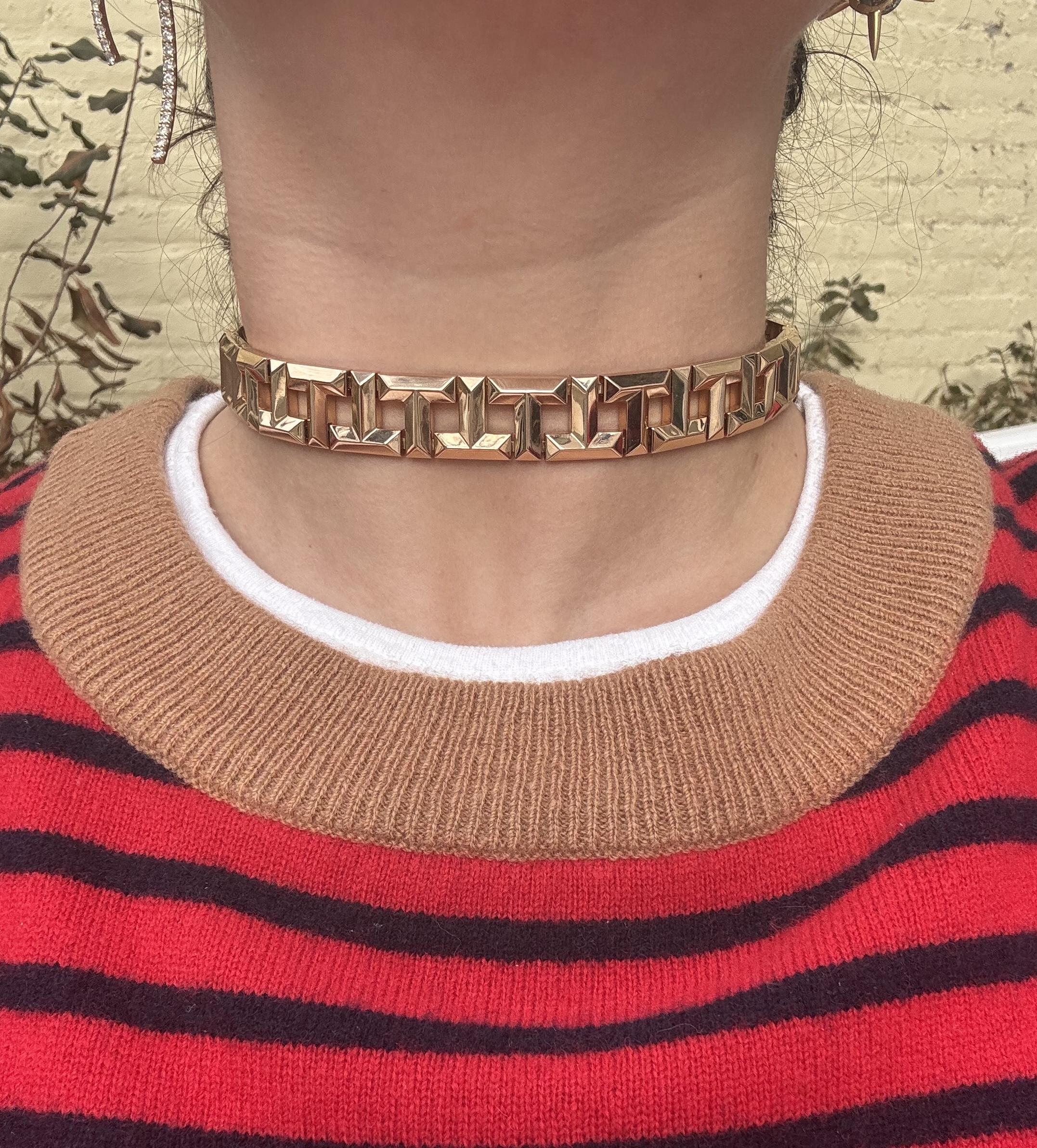 Tiffany  Co T True Collar Rose Gold Choker Necklace