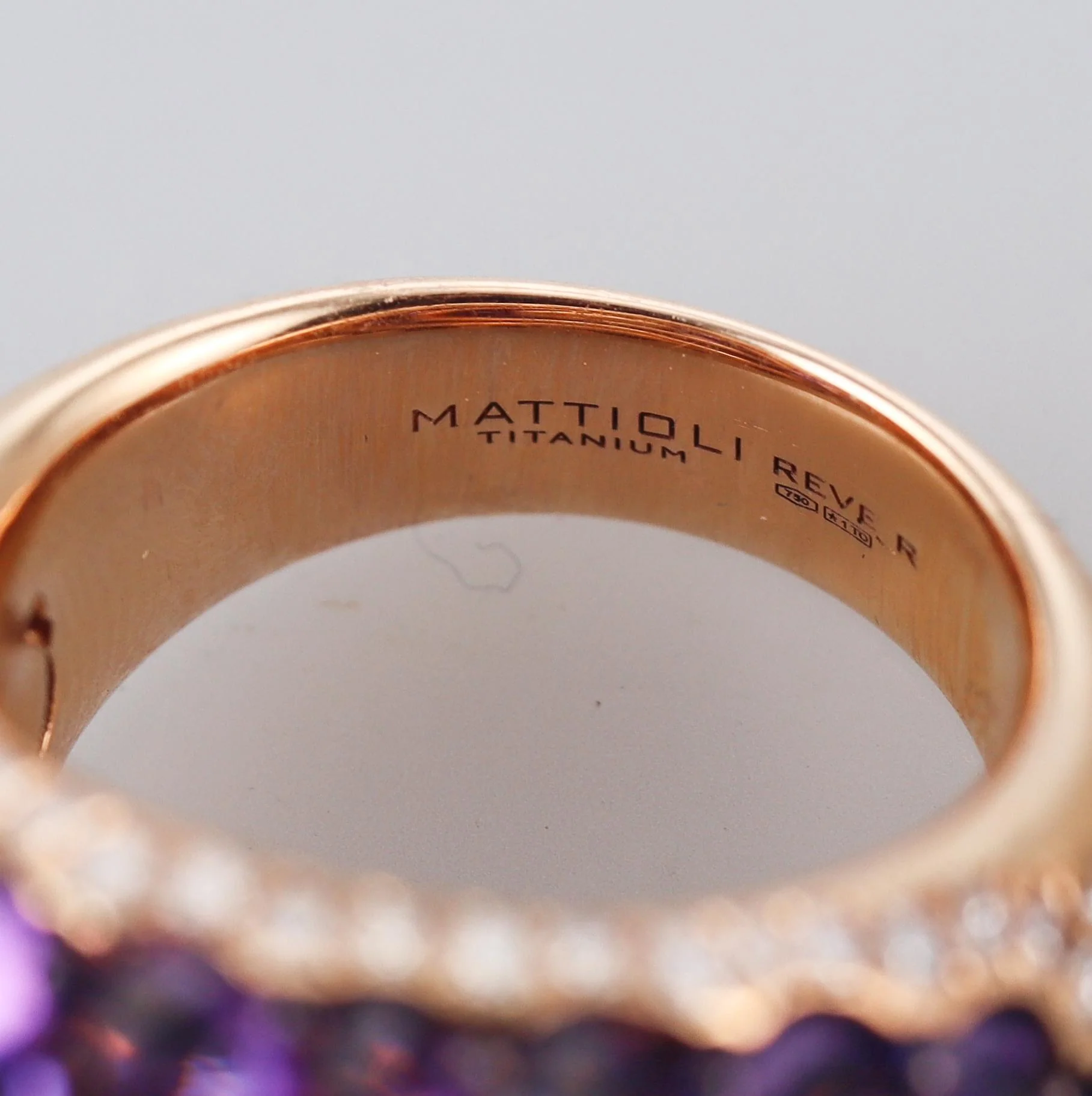 Mattioli Reve_r Amethyst Diamond Rose Gold Cocktail Ring