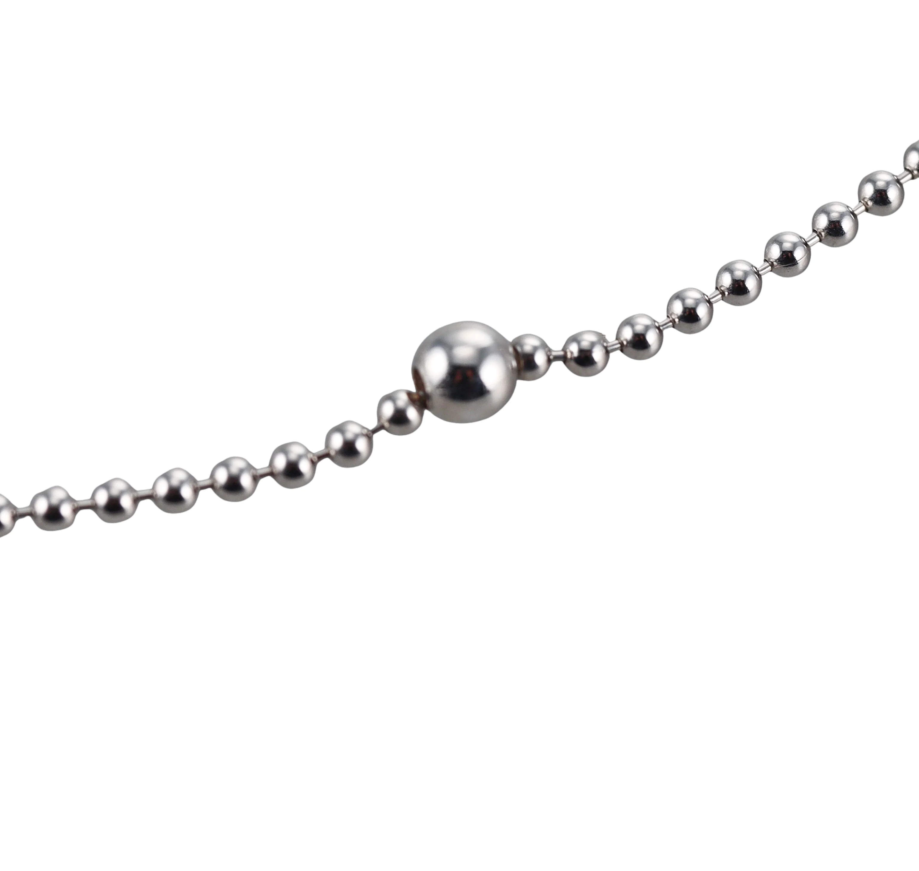 Roberto Coin White Gold Diamond Ball Chain Necklace