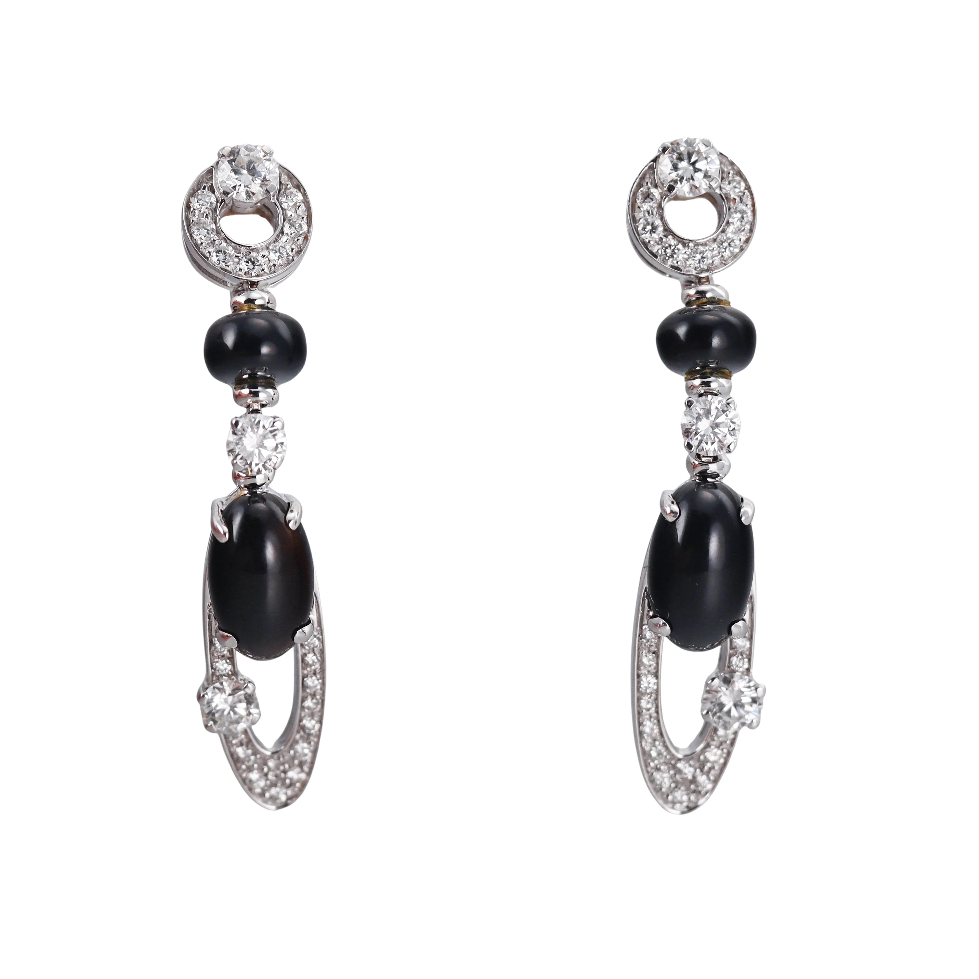 Bvlgari Bulgari Elisia Diamond Onyx White Gold Earrings