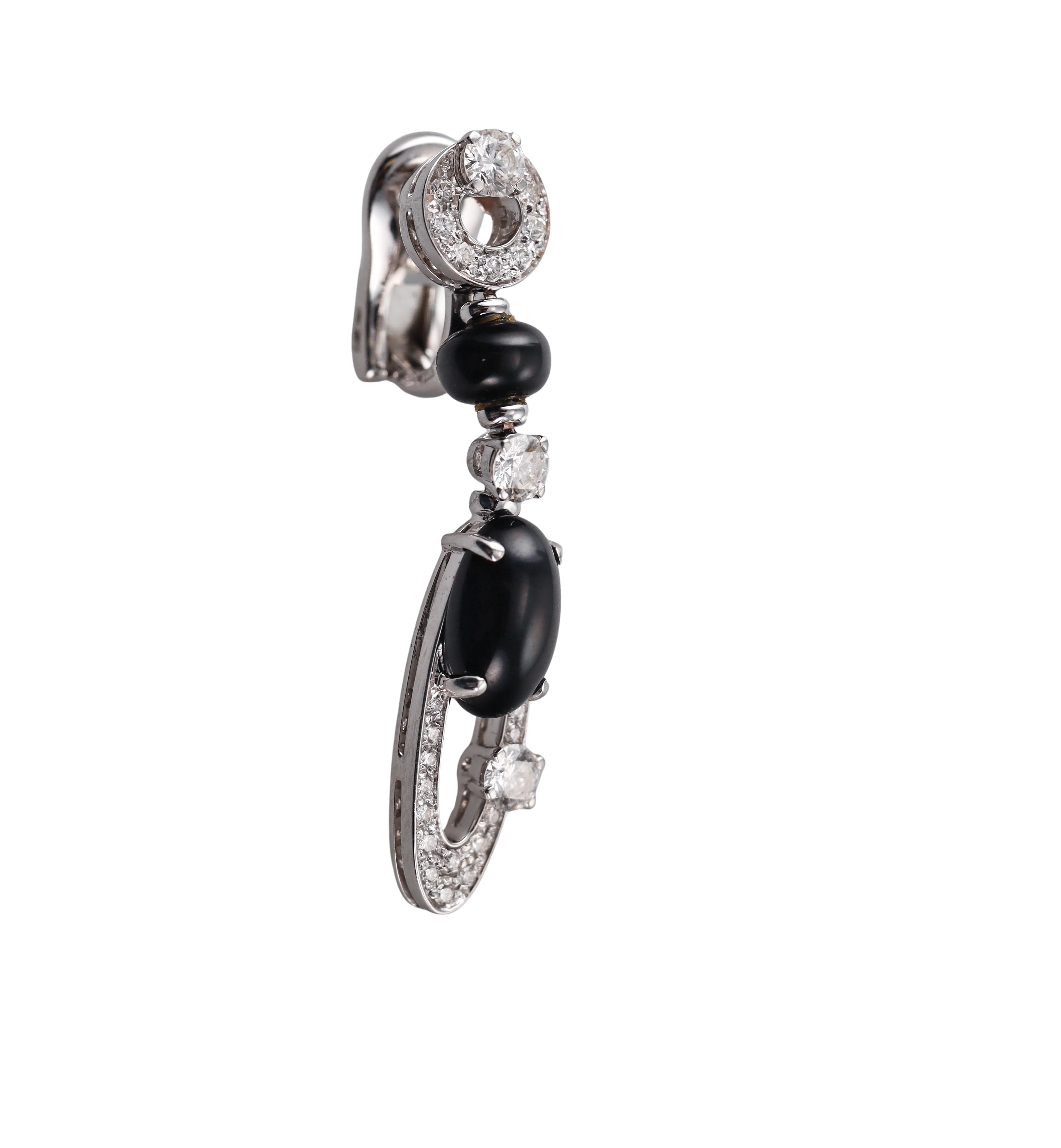 Bvlgari Bulgari Elisia Diamond Onyx White Gold Earrings