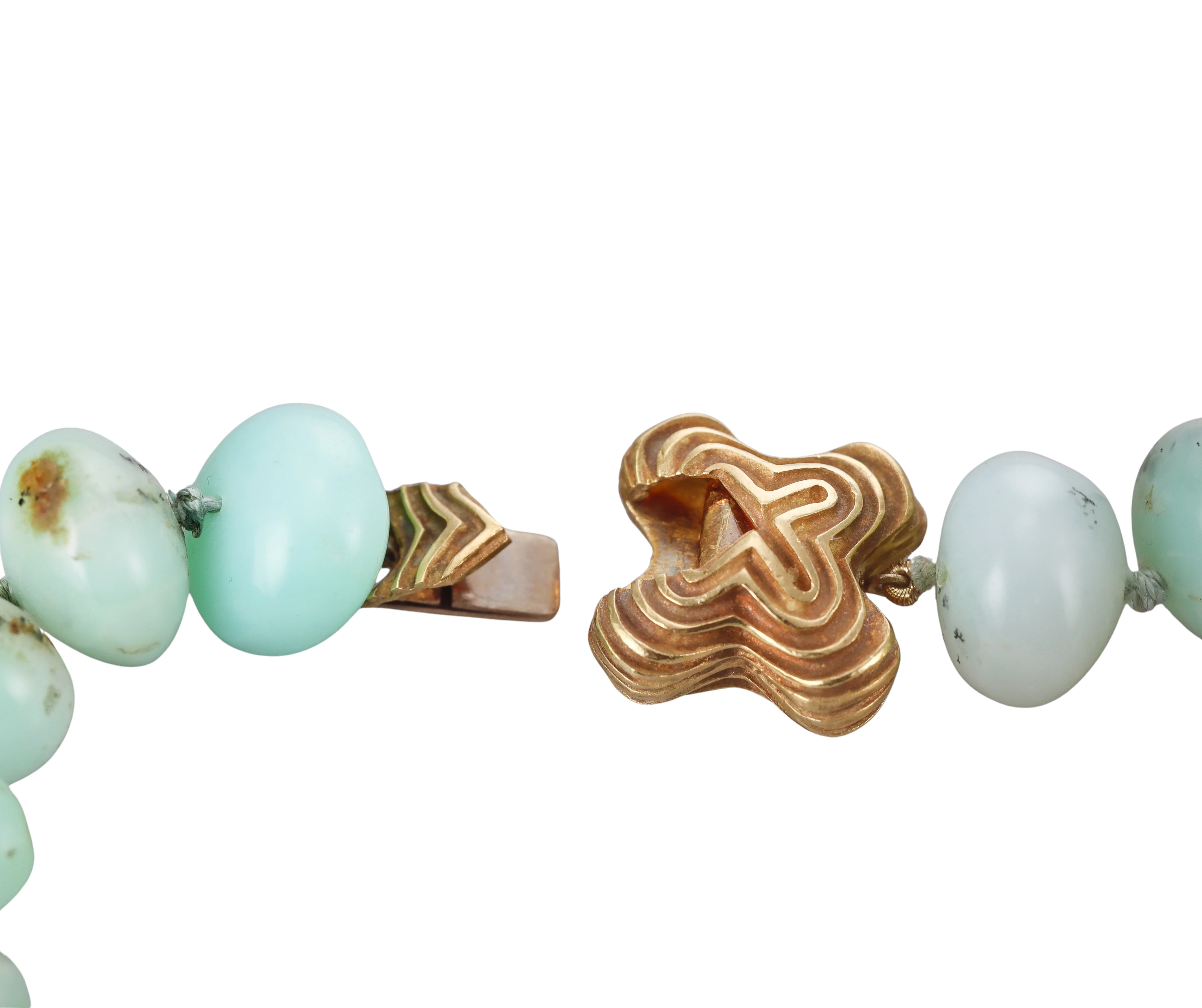 Christopher Walling Aventurine Bead Gold Necklace