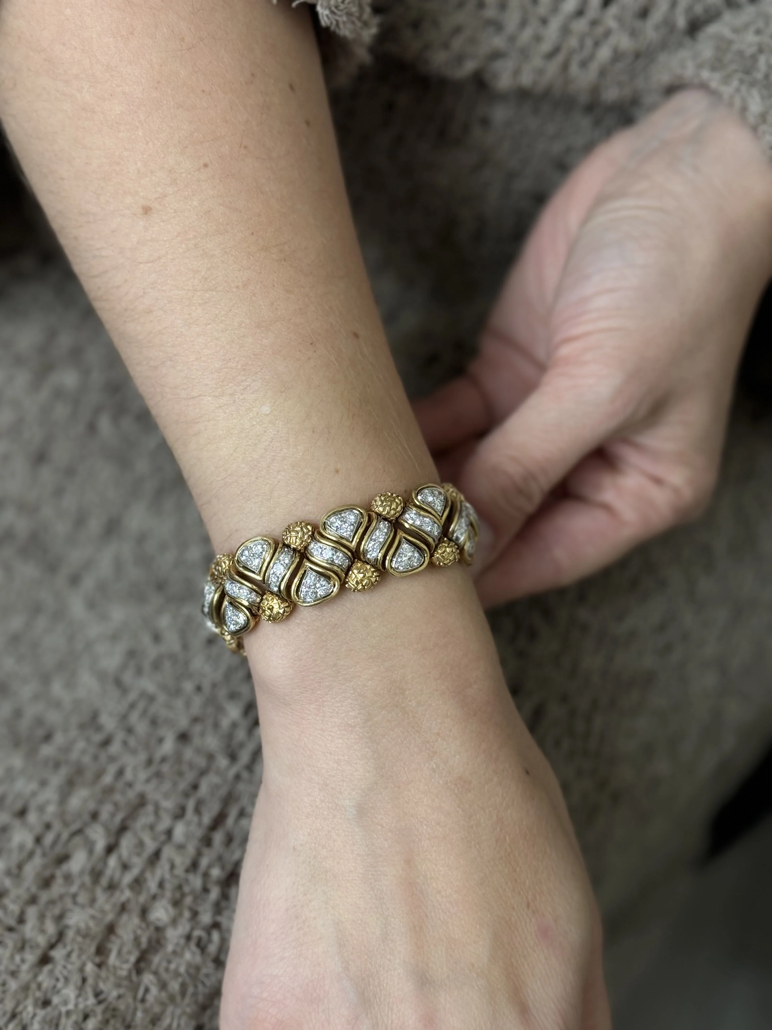 Tiffany Co 1980s Diamond Gold Bracelet