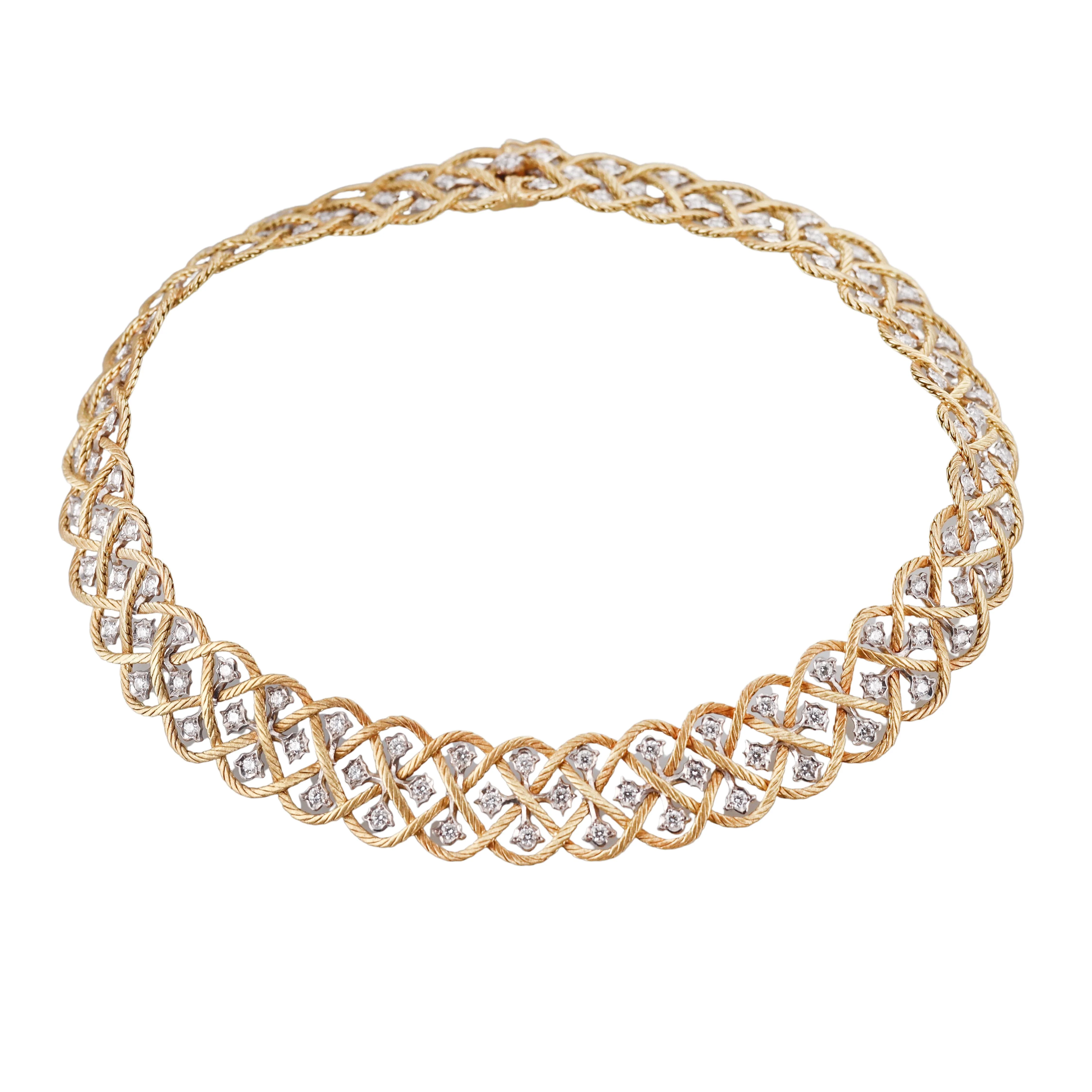 Vintage Buccellati Etoile Diamond Gold Necklace
