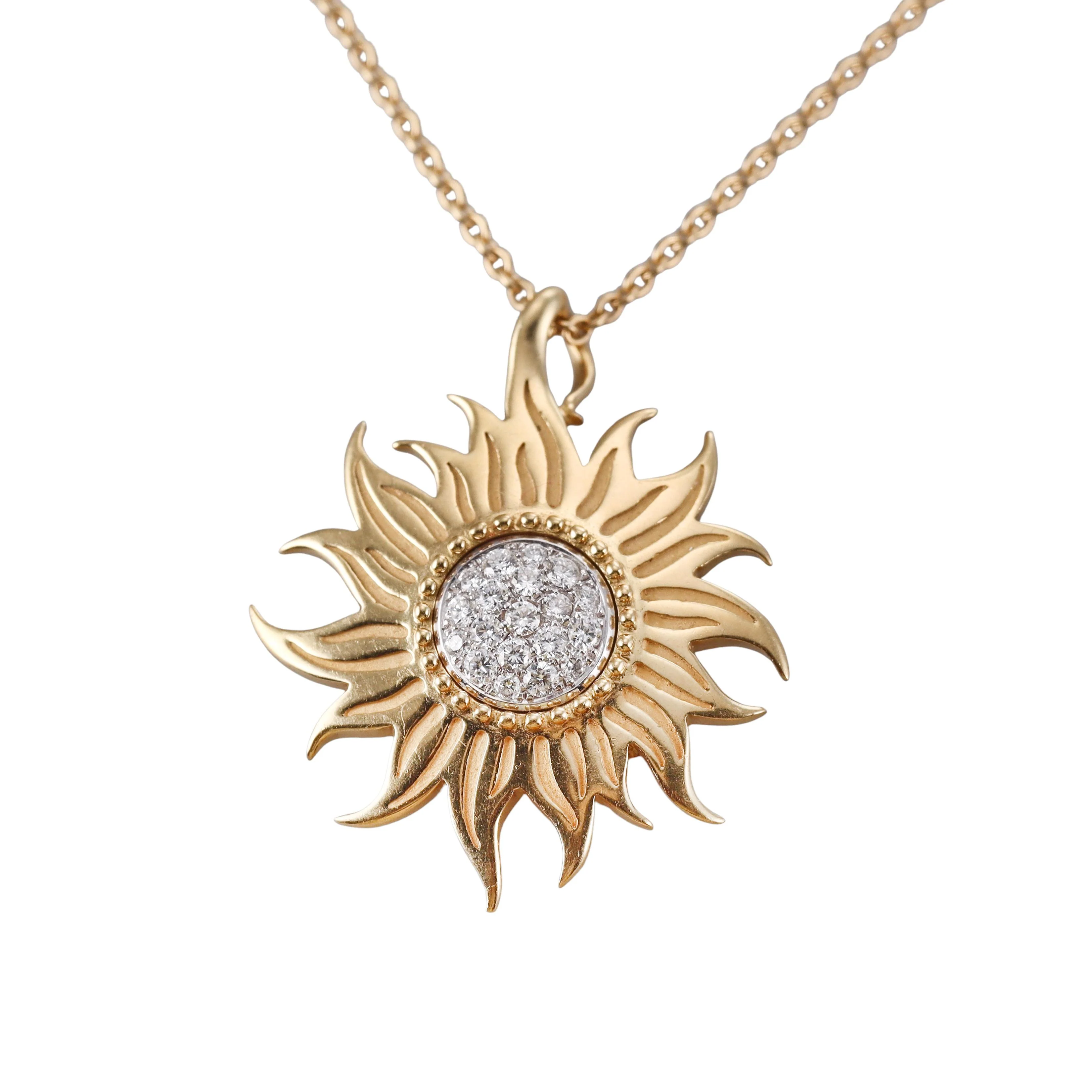 Carrera y Carrera Sol y Sombra Diamond Gold Pendant Necklace