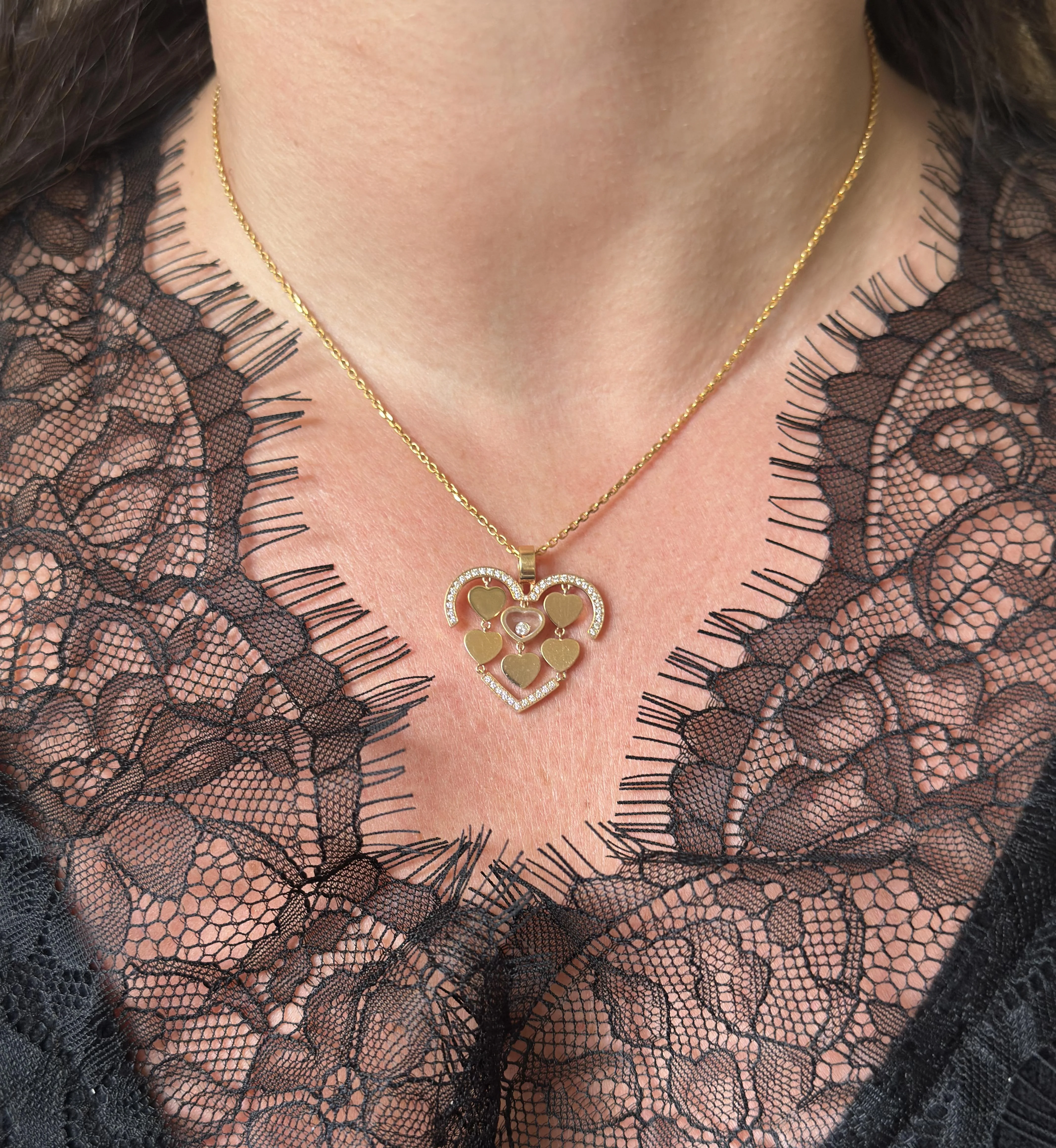Chopard Happy Diamond Amore Diamond Rose Gold Heart Pendant Necklace 797219-5002