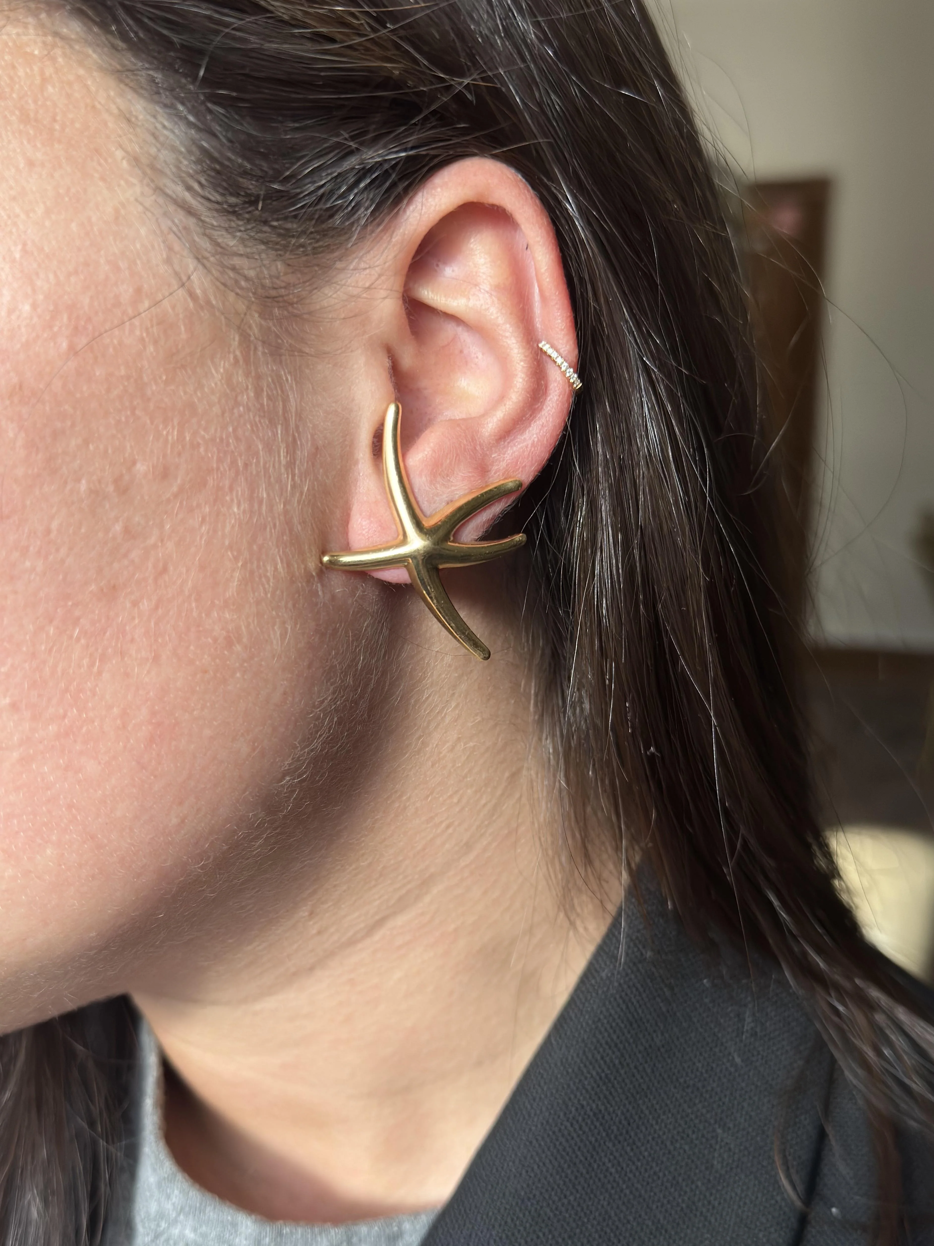 Tiffany  Co Elsa Peretti Gold Starfish Earrings