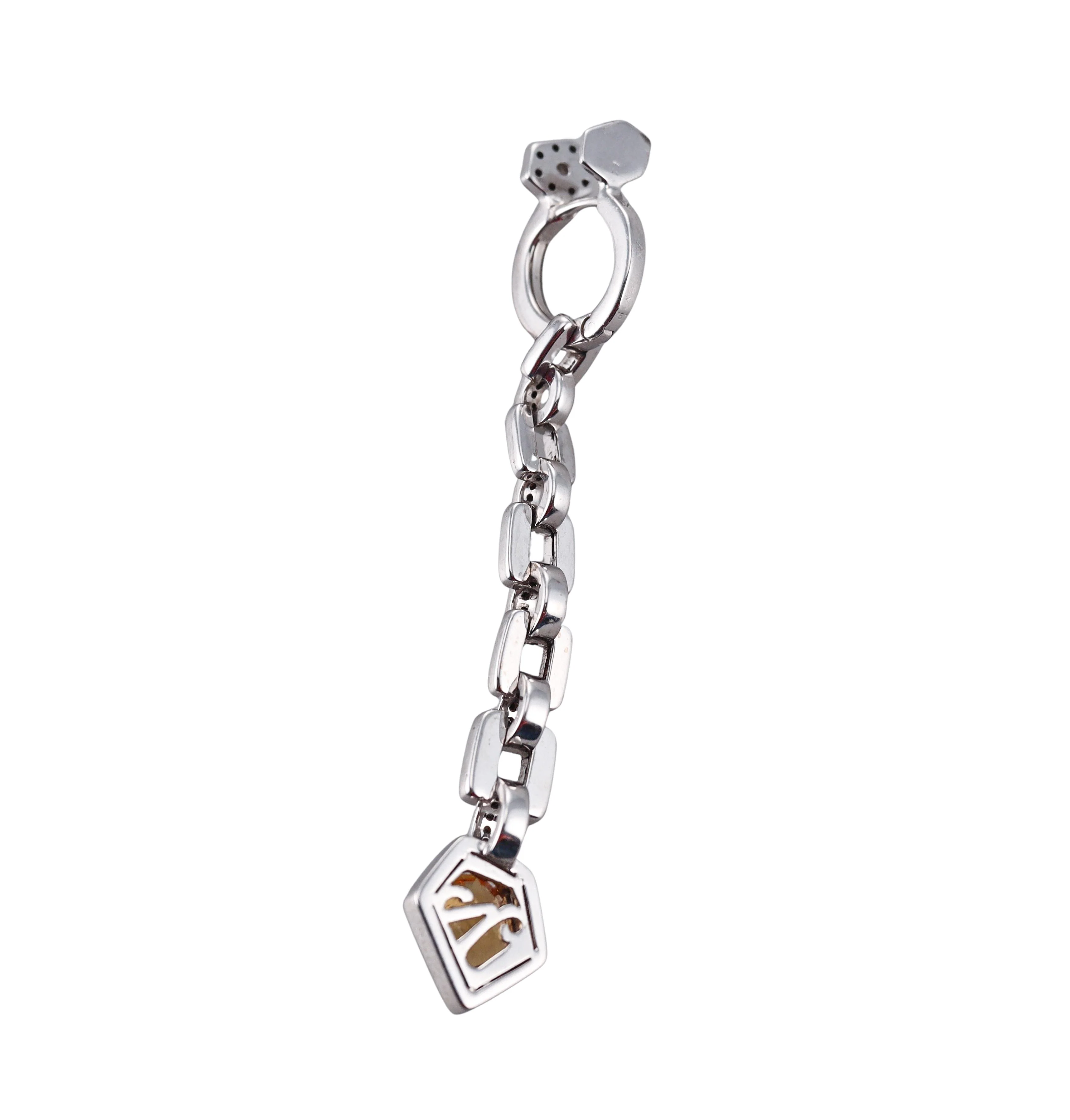 H. Stern Black Diamond Citrine Gold Drop Earrings