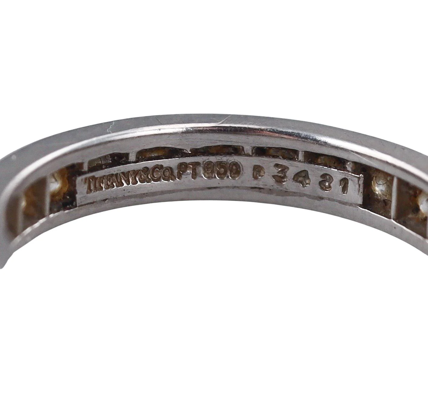 Tiffany  Co Platinum Diamond Eternity Wedding Band Ring