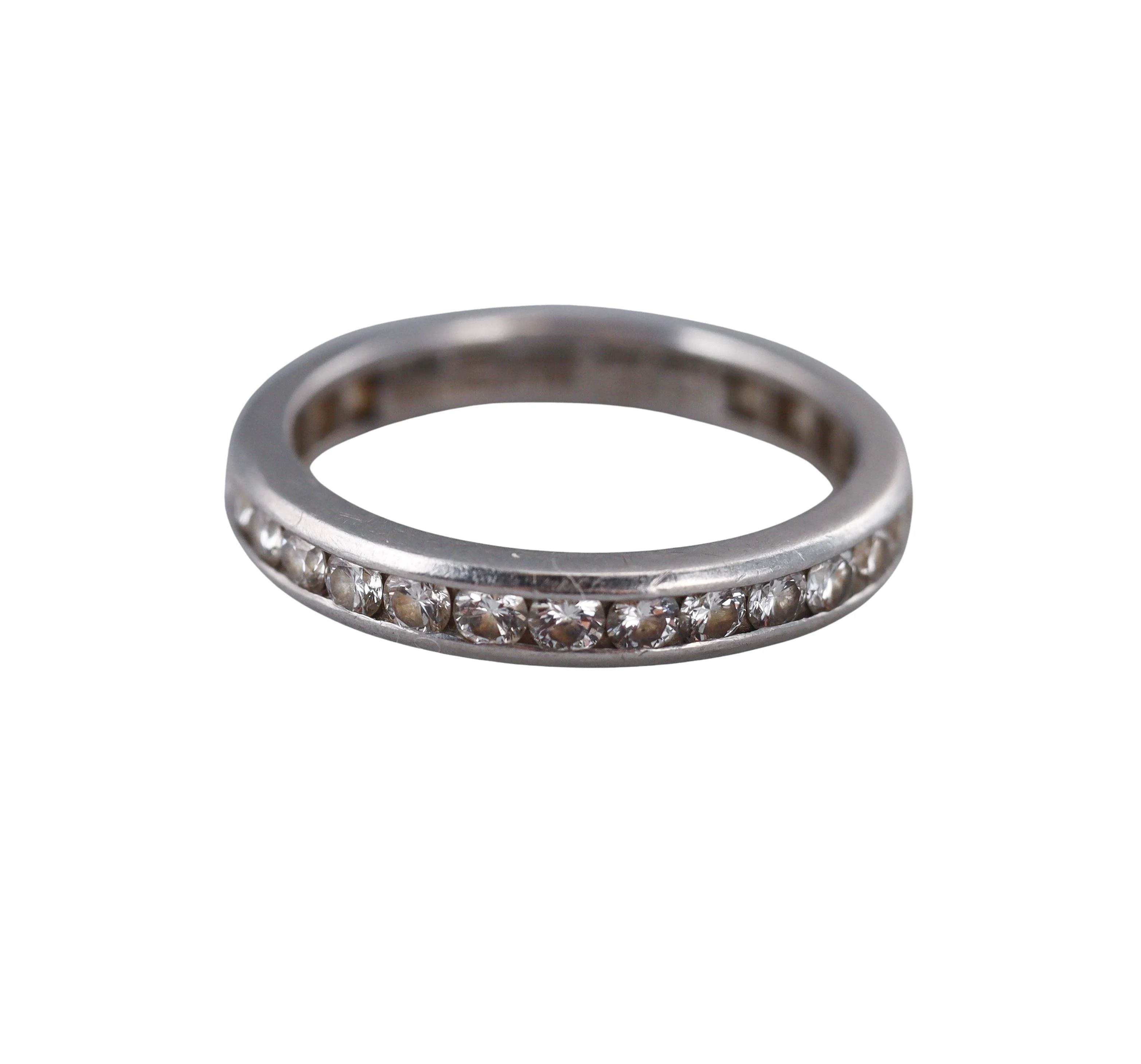 Tiffany Co Platinum Diamond Eternity Wedding Band Ring