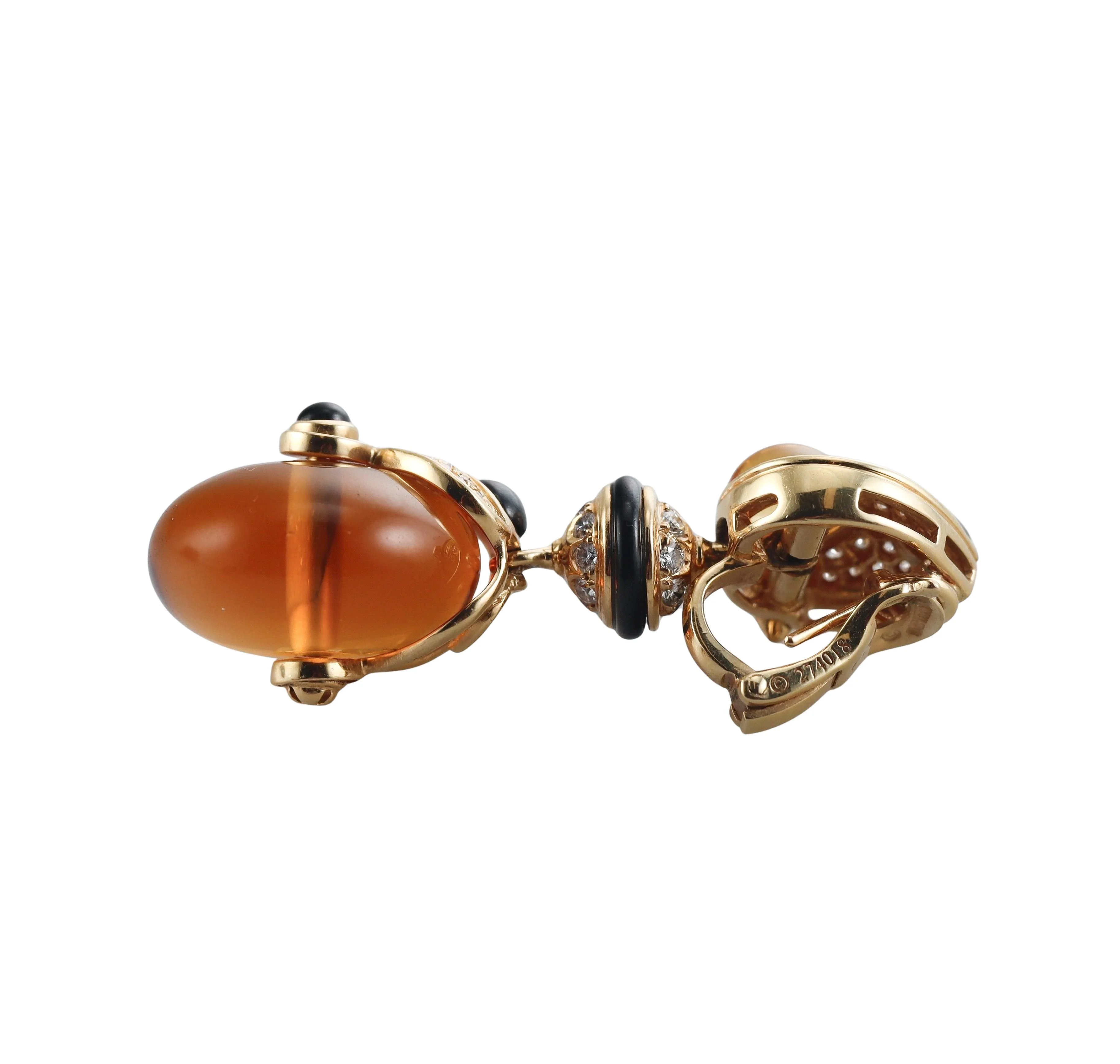 Marina B Diamond Onyx Diamond Gold Night Day Earrings