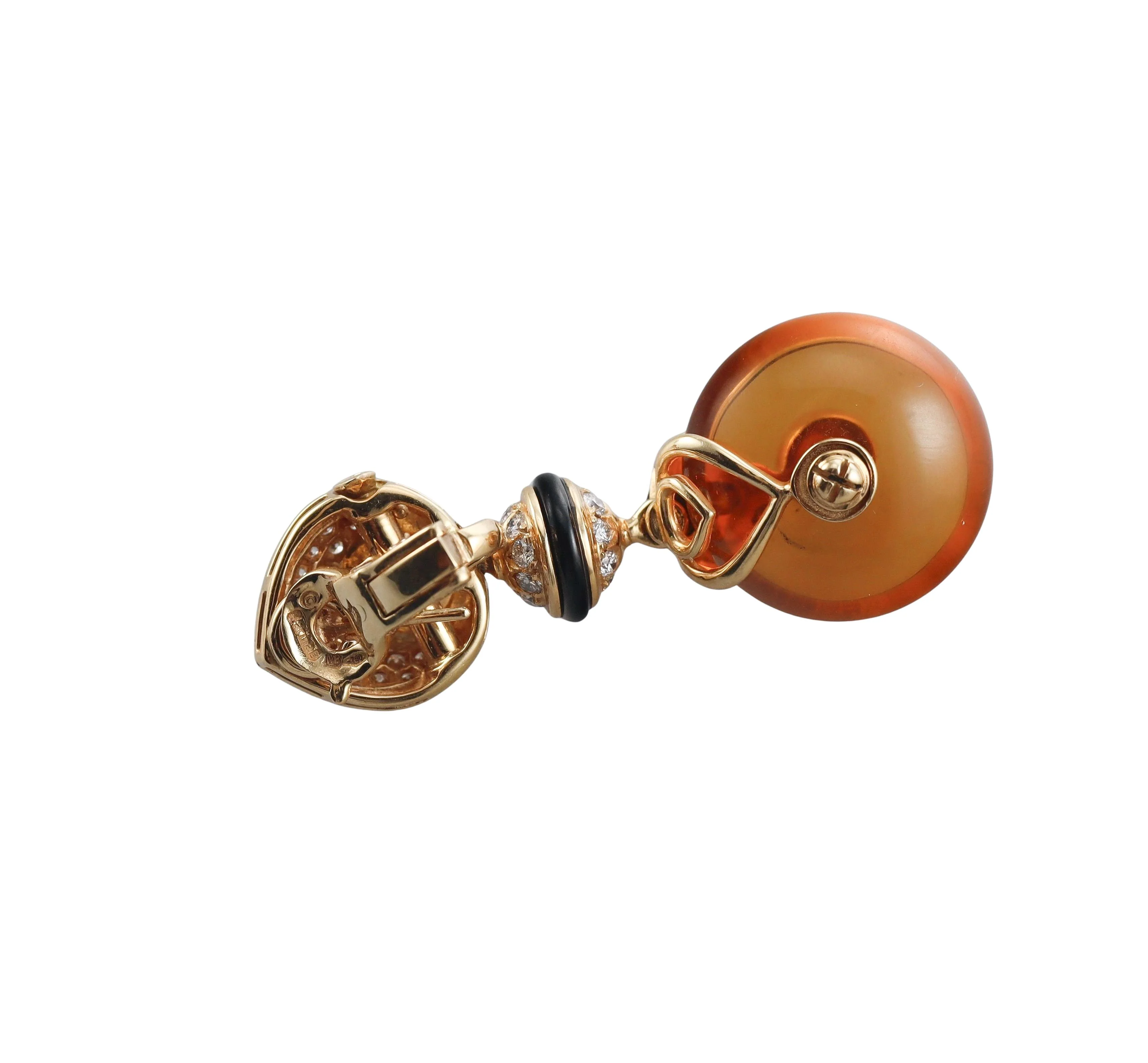 Marina B Diamond Onyx Diamond Gold Night Day Earrings