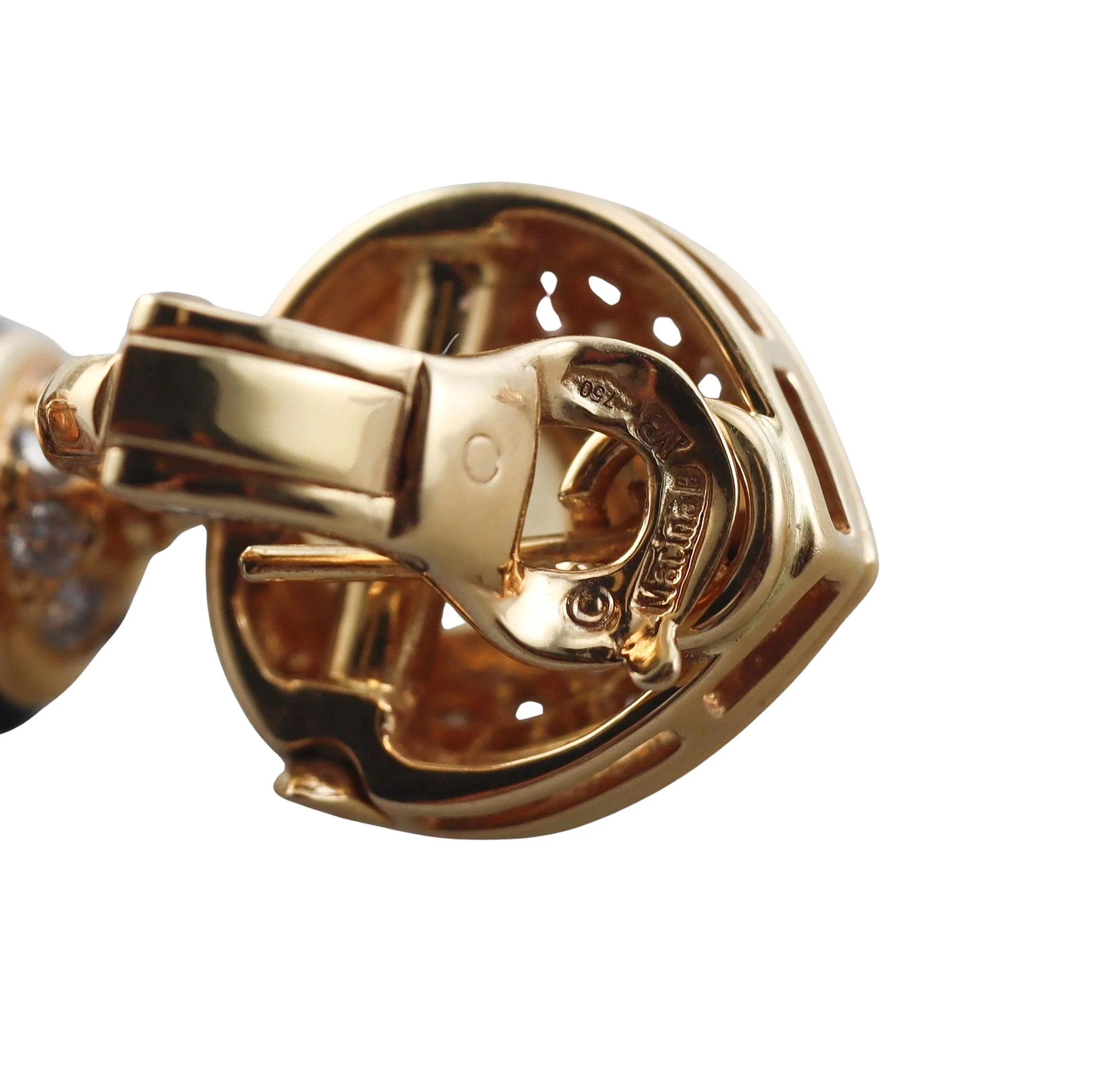 Marina B Diamond Onyx Diamond Gold Night  Day Earrings