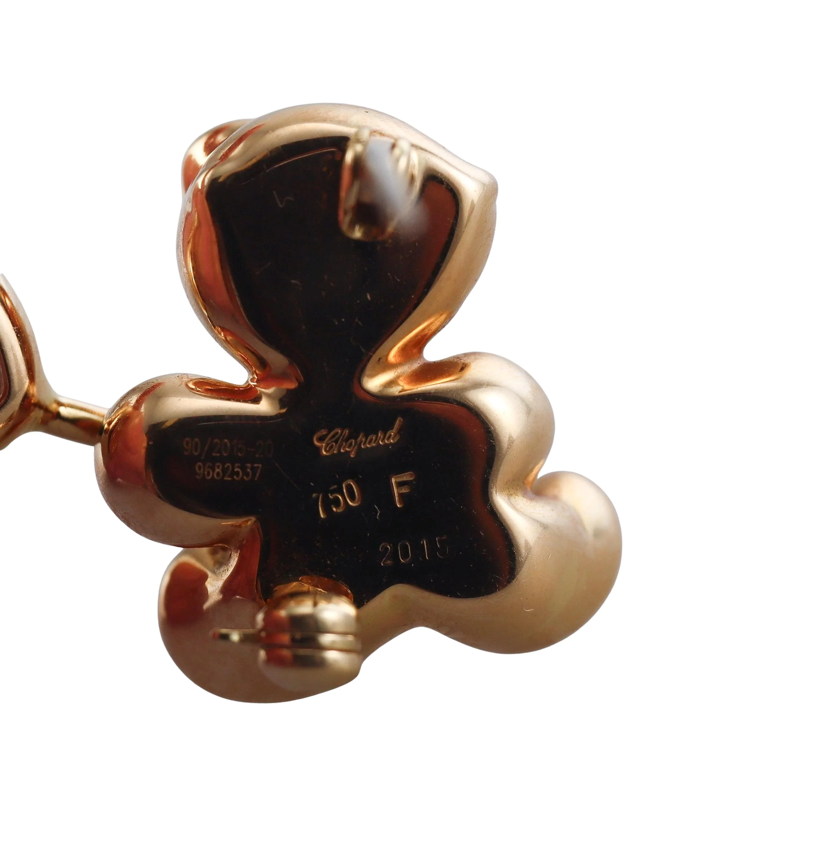 Chopard Happy Diamonds Sapphire Teddy Bear Heart Balloon Gold Brooch Pin