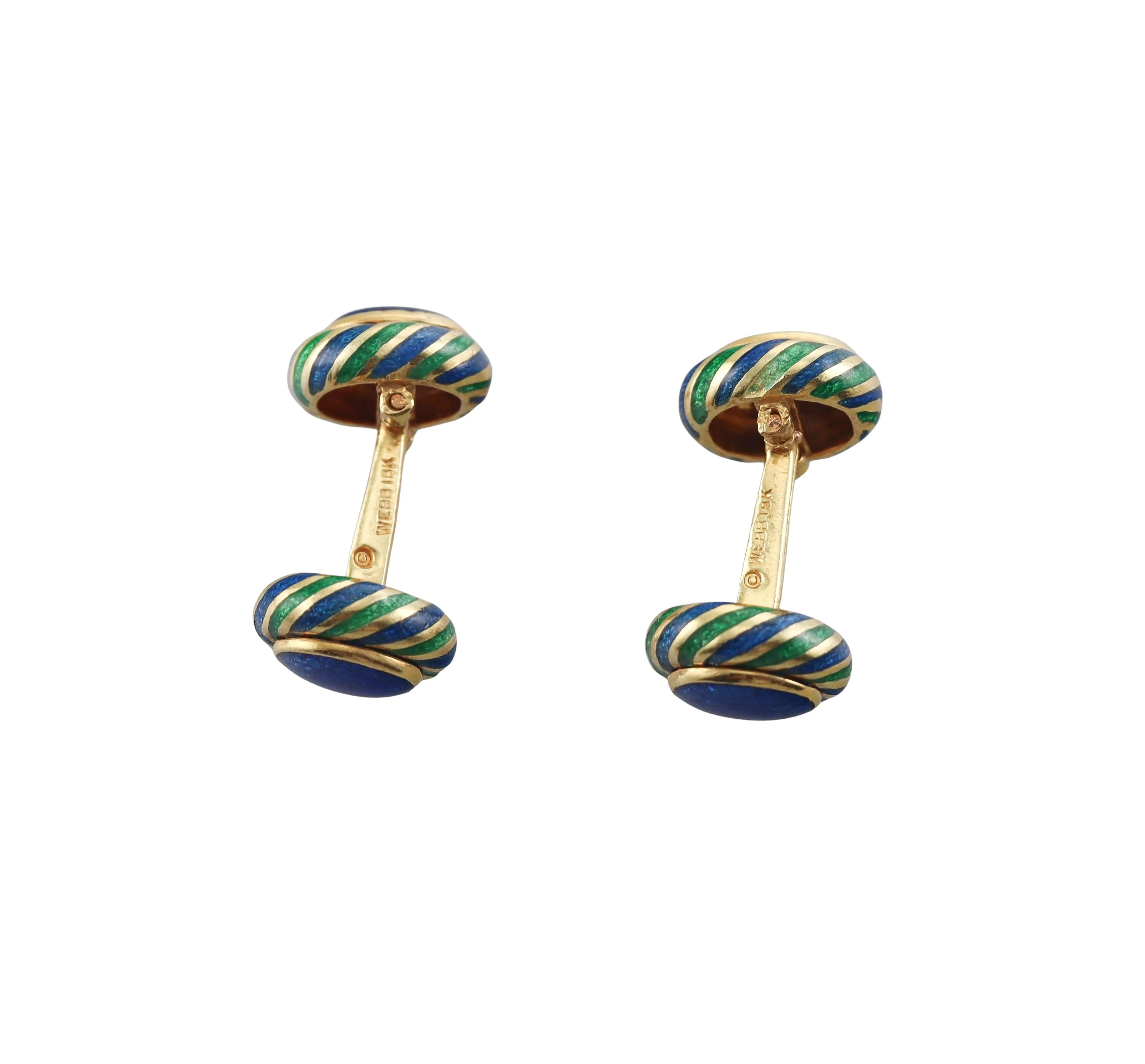 David Webb Enamel Gold Cufflinks