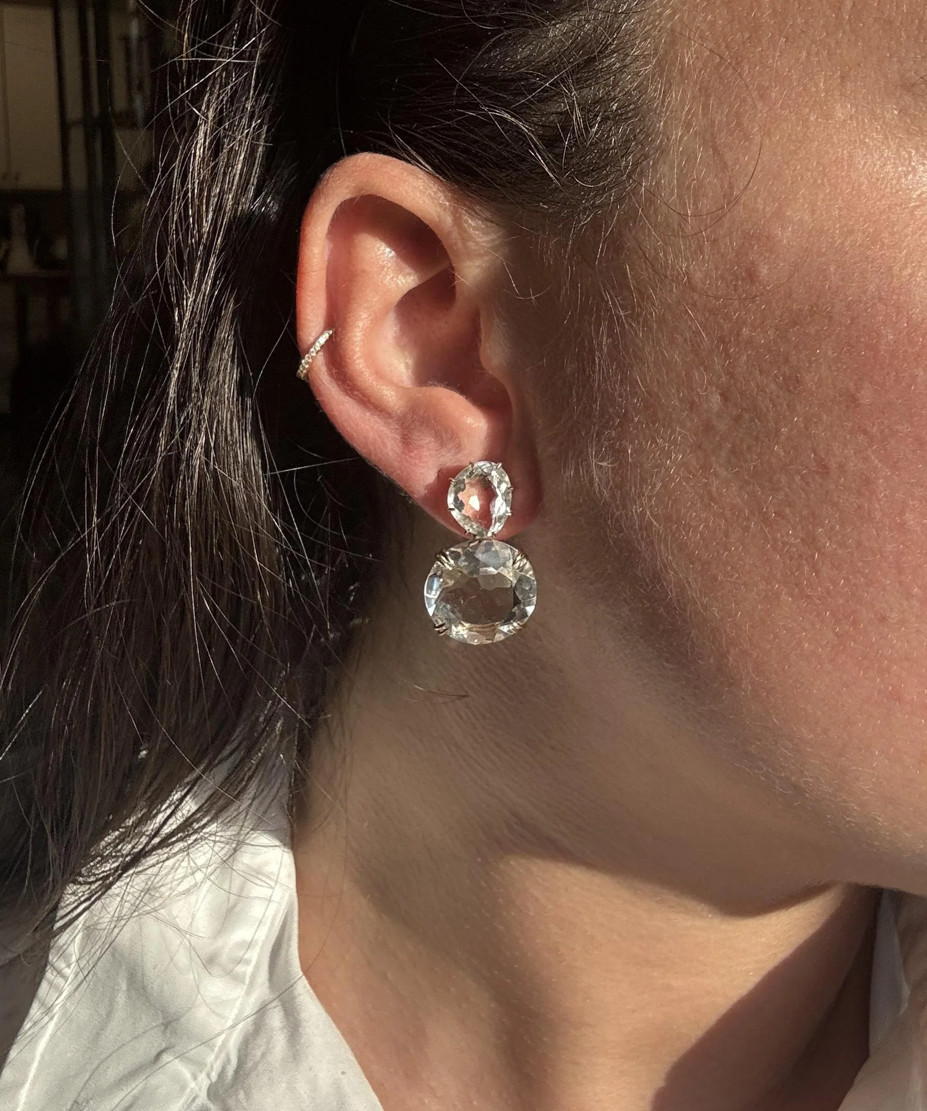 H. Stern Cobblestone Crystal Gold Earrings