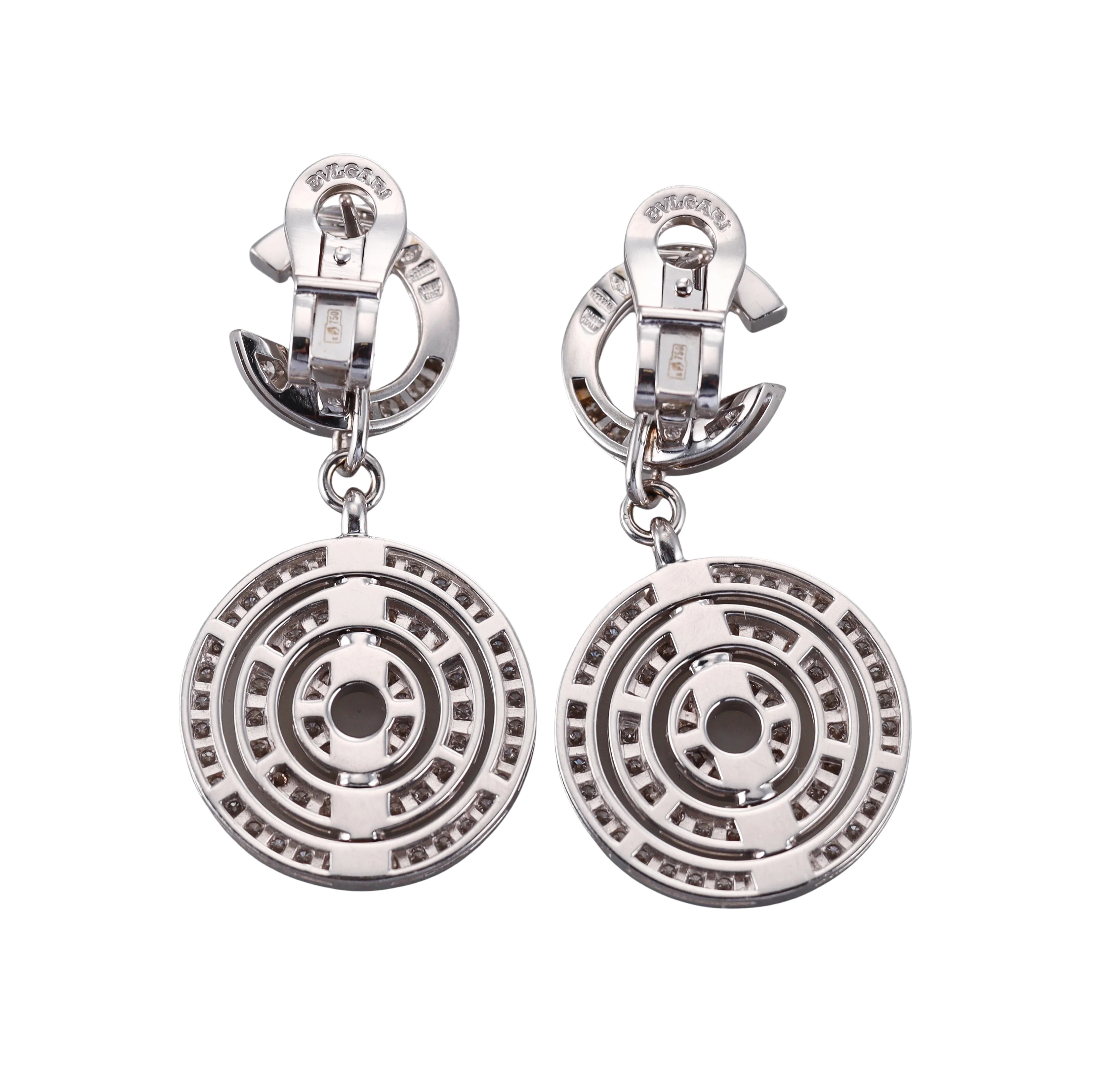 Bulgari Cerchi Astrale Diamond Gold Drop Earrings