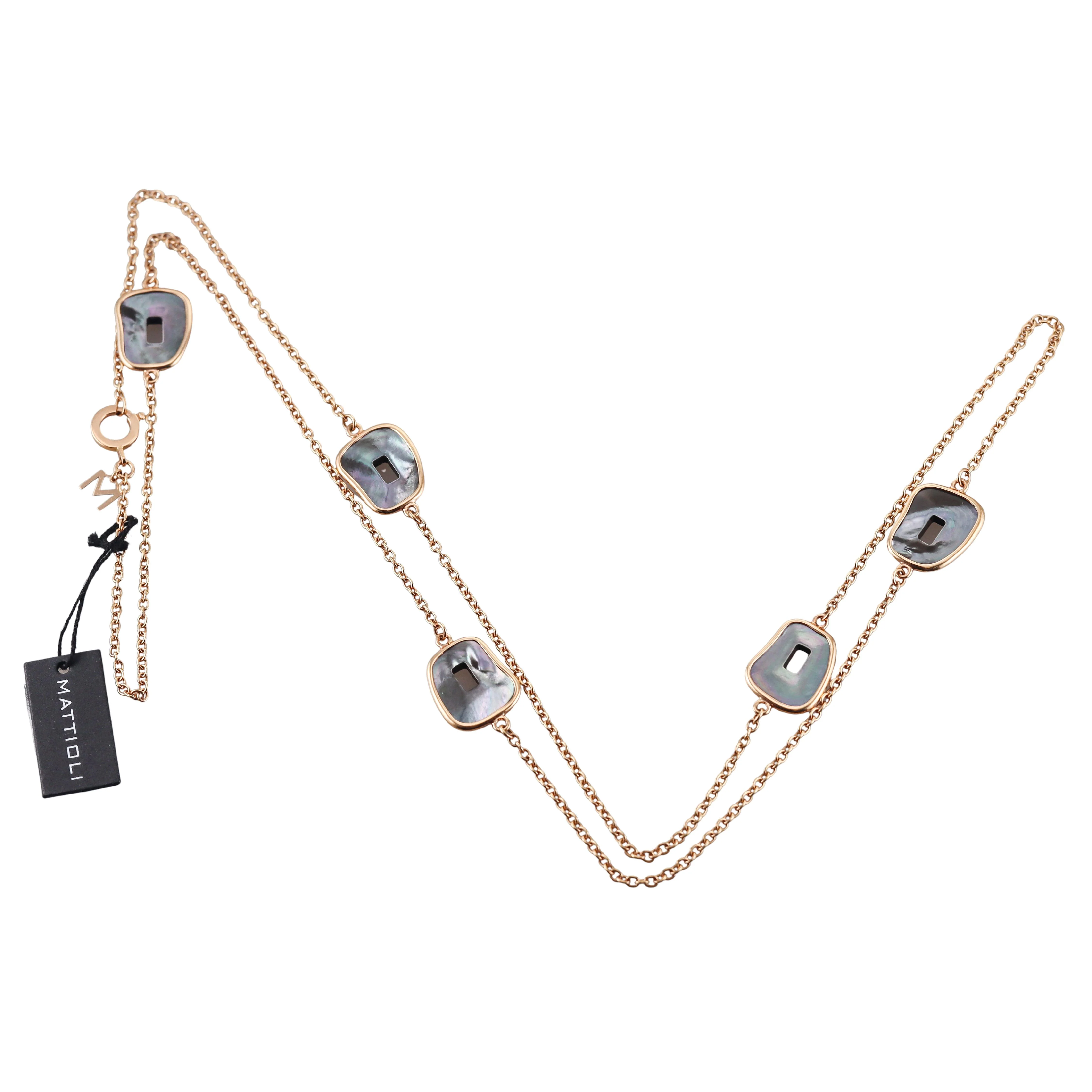 Mattioli Puzzle Mother of Pearl Gold Necklace