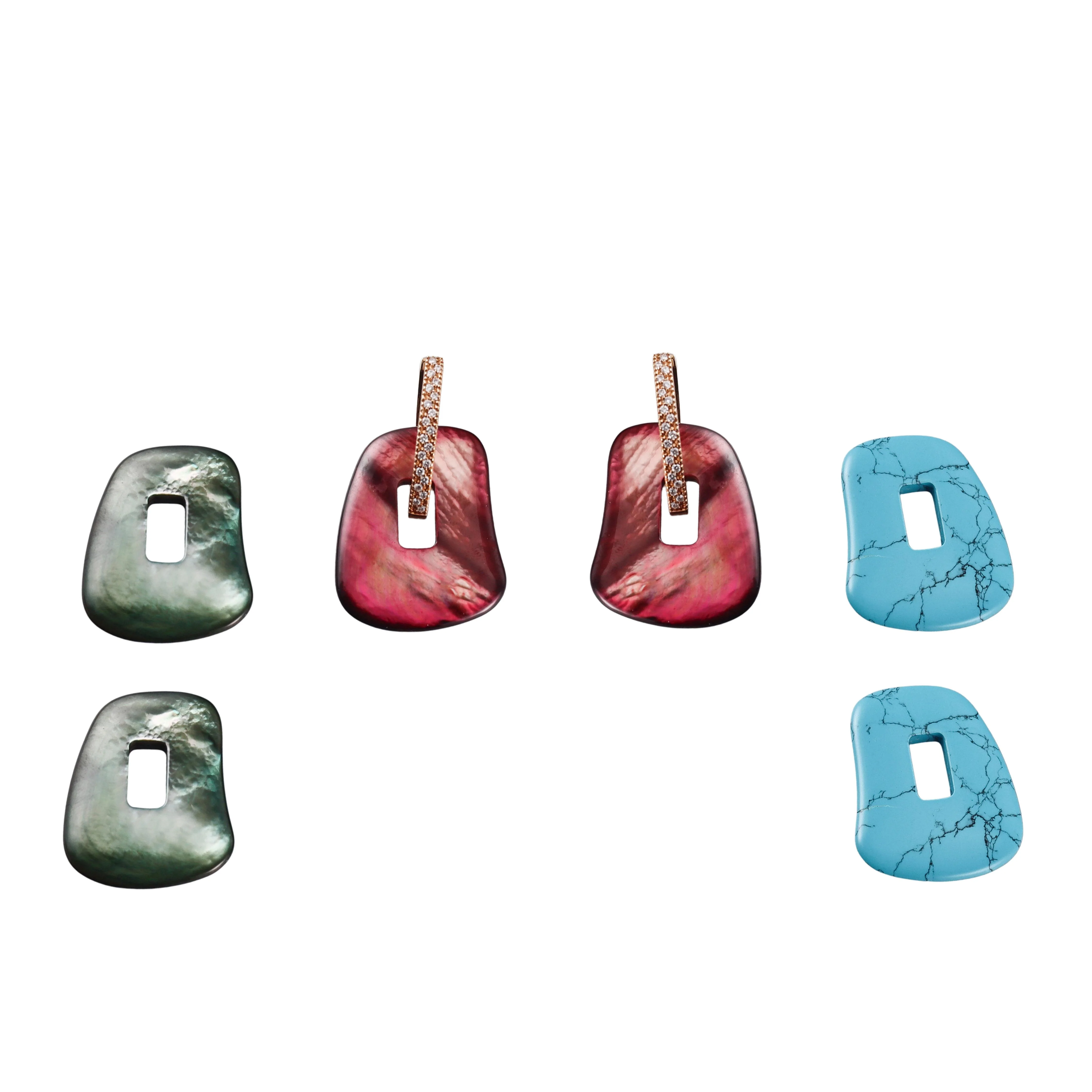 Mattioli Puzzle Diamond Gold MOP Interchangeable Earrings