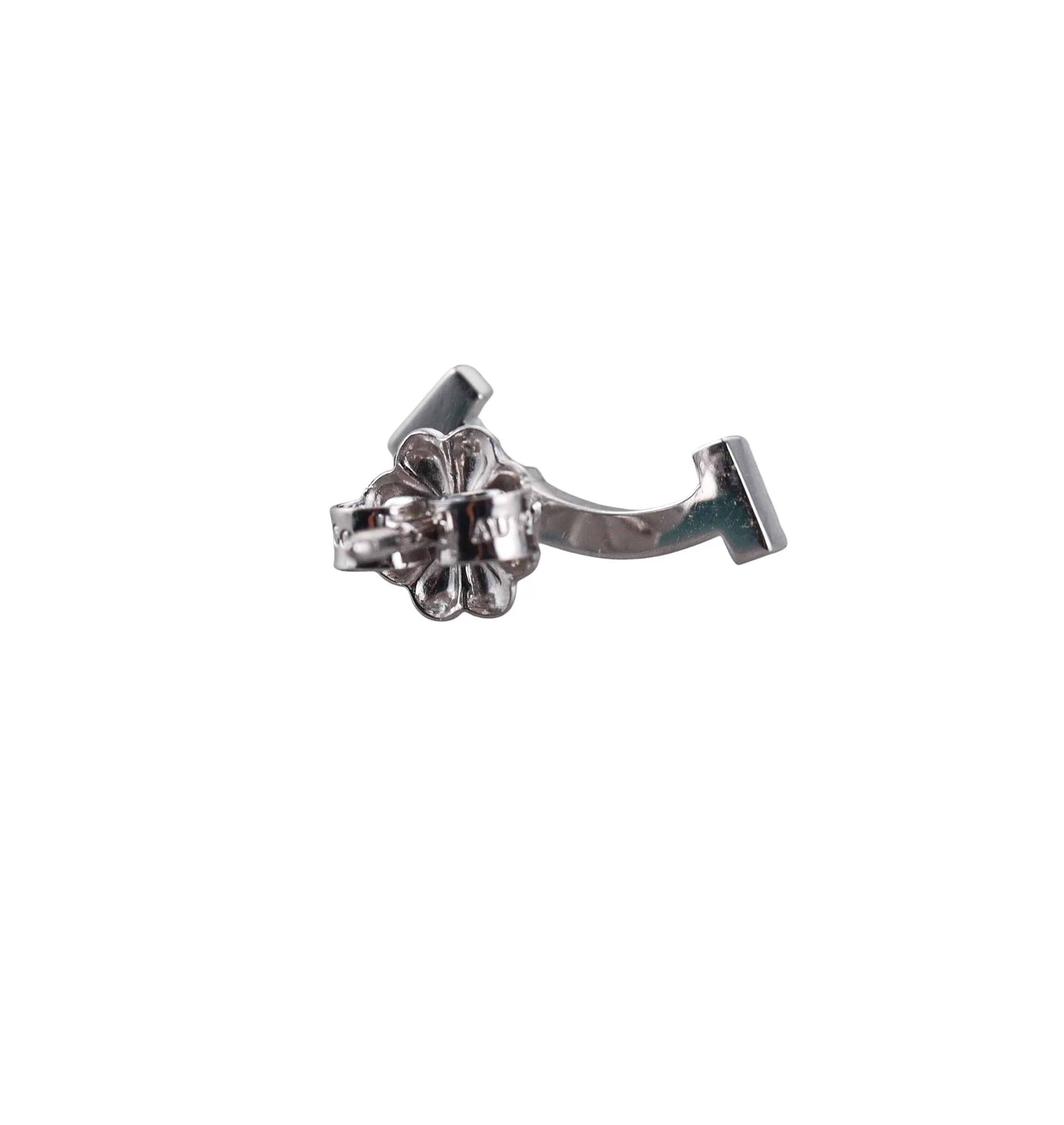 Tiffany Co T Smile Diamond White Gold Stud Earrings