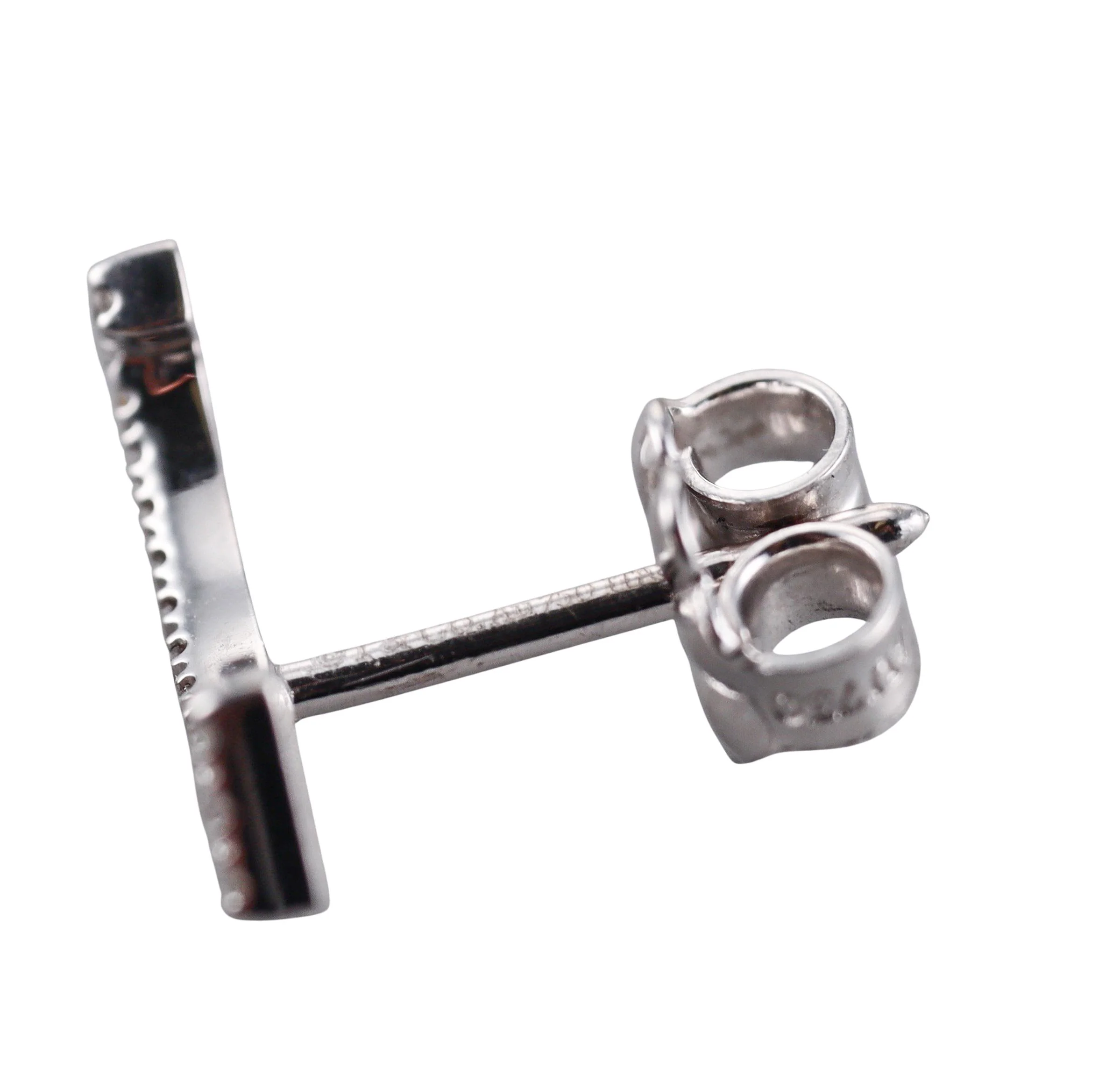 Tiffany  Co T Smile Diamond White Gold Stud Earrings