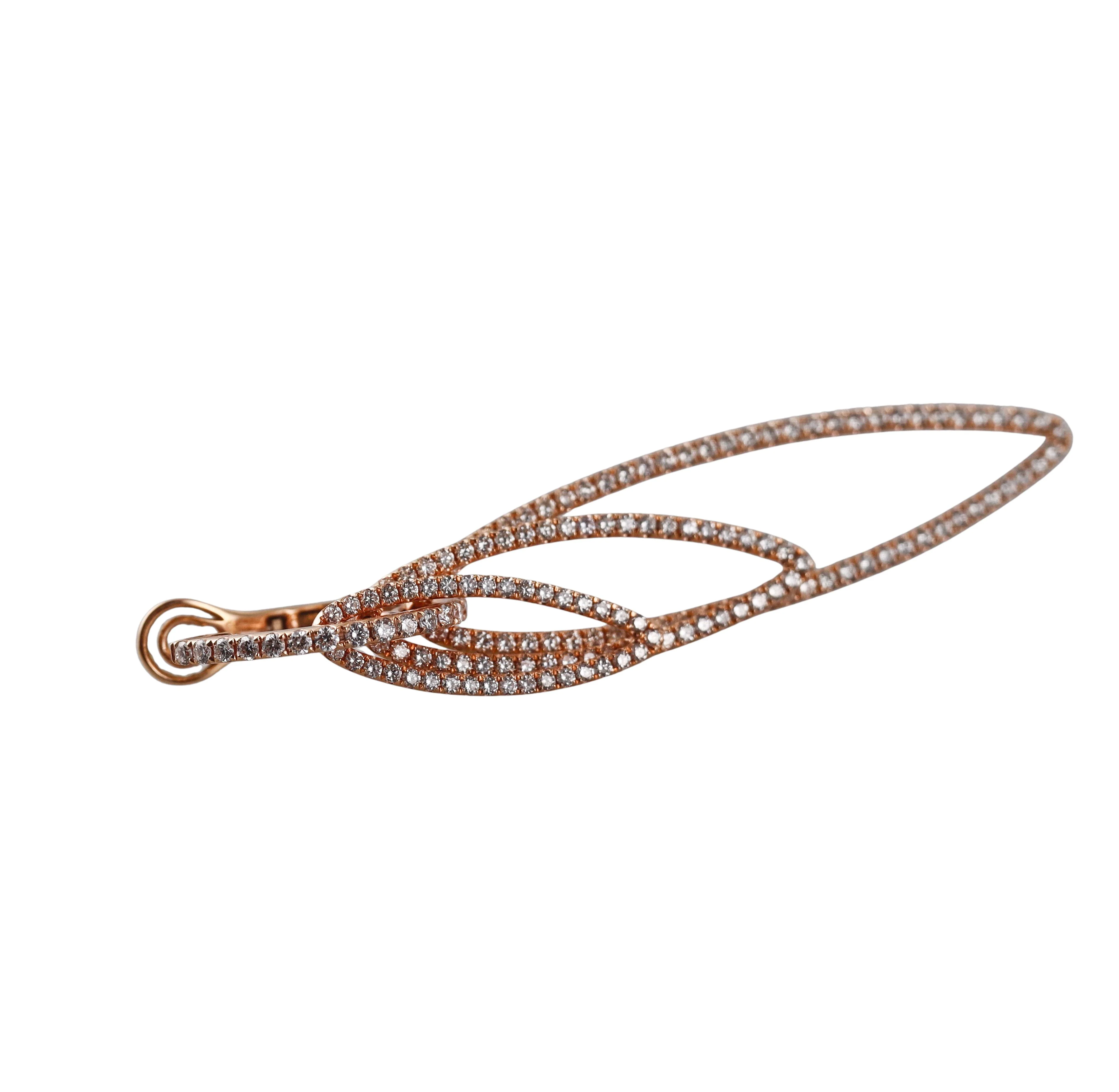 Modern Rose Gold Diamond Earrings