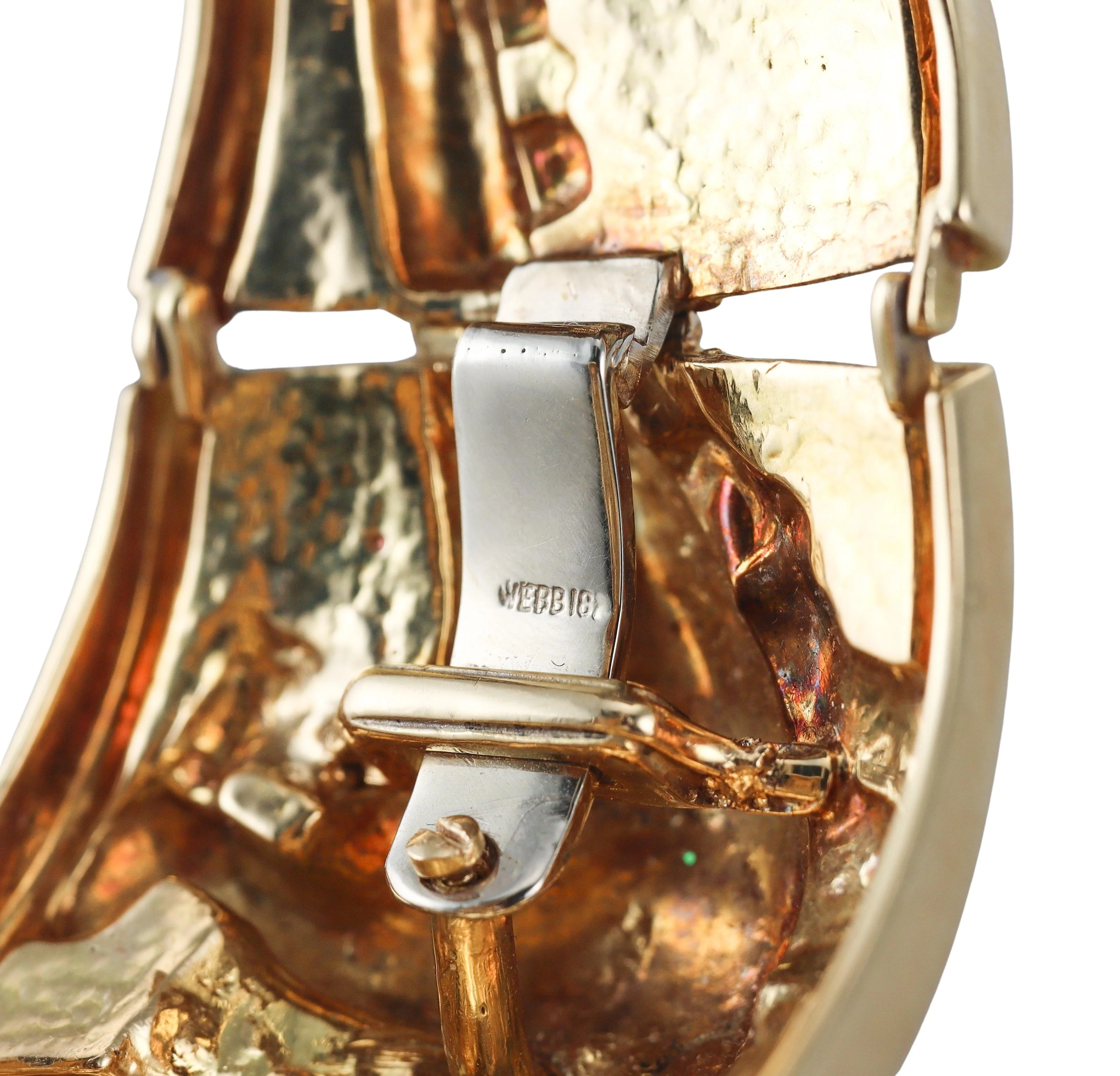 David Webb Repousse Ruby Gold Stegosaurus Repousse Cuff Bracelet