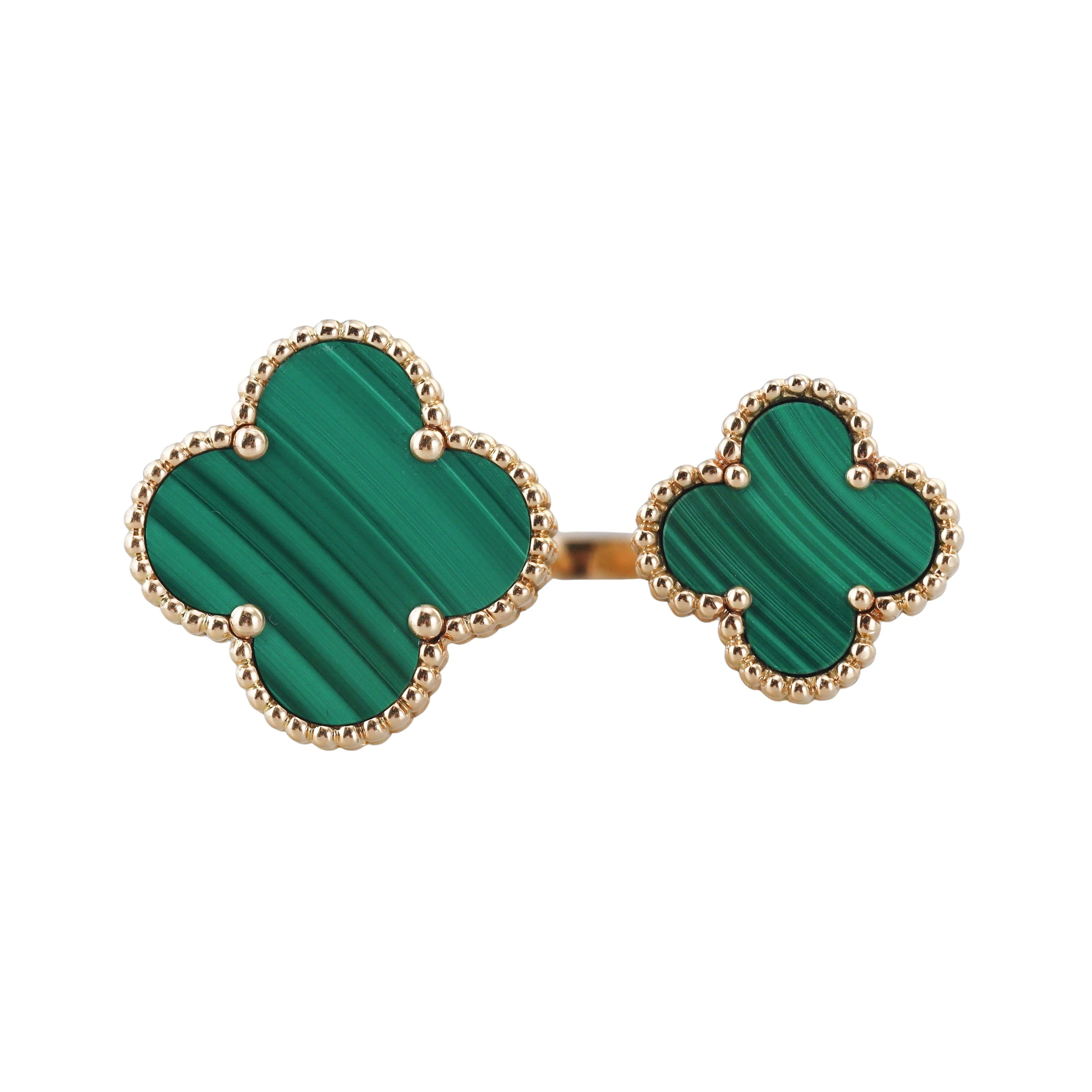 Van Cleef  Arpels Magic Alhambra Malachite Gold Between the Finger Ring