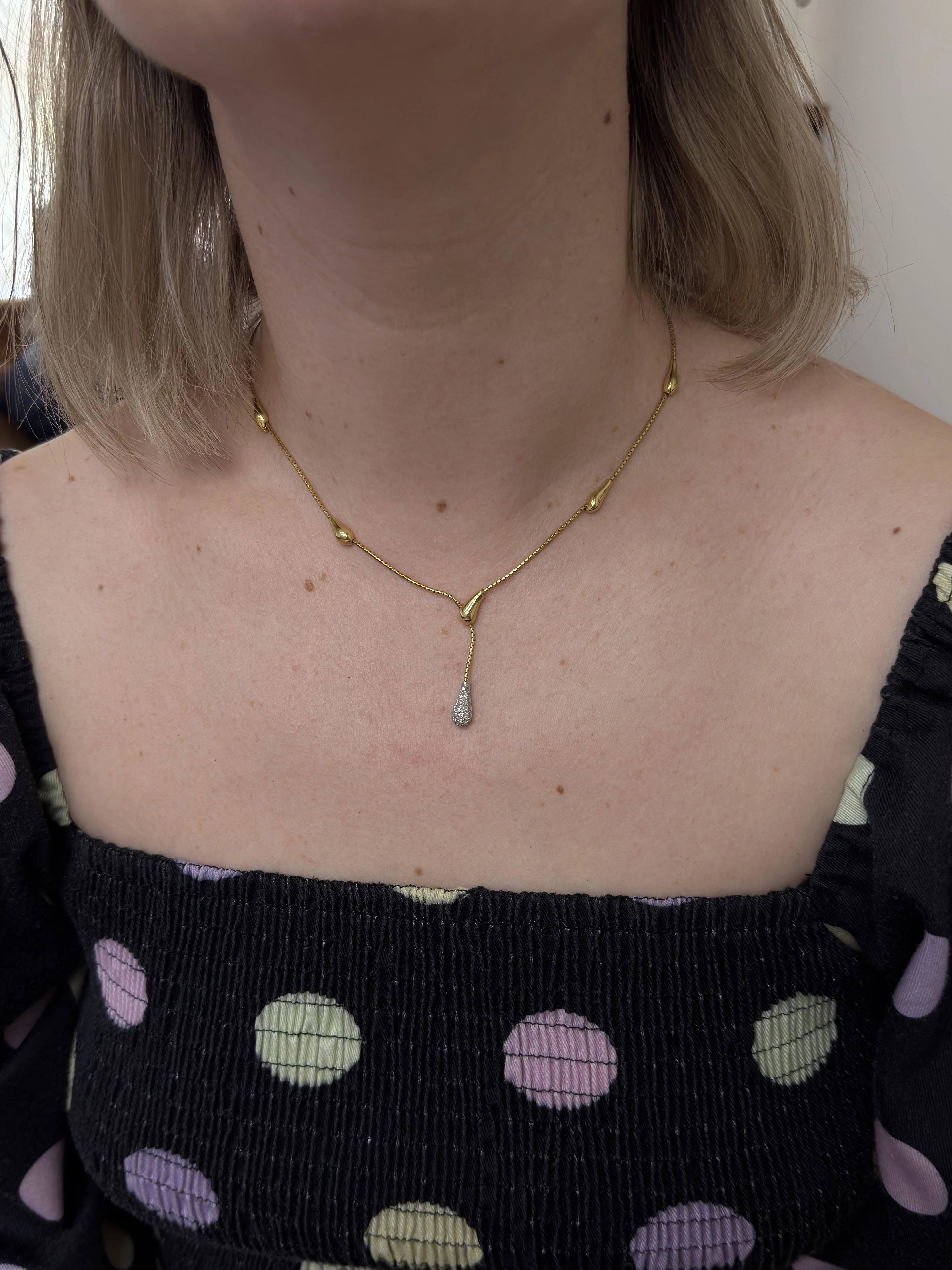 H. Stern Drops Diamond Gold Pendant Necklace