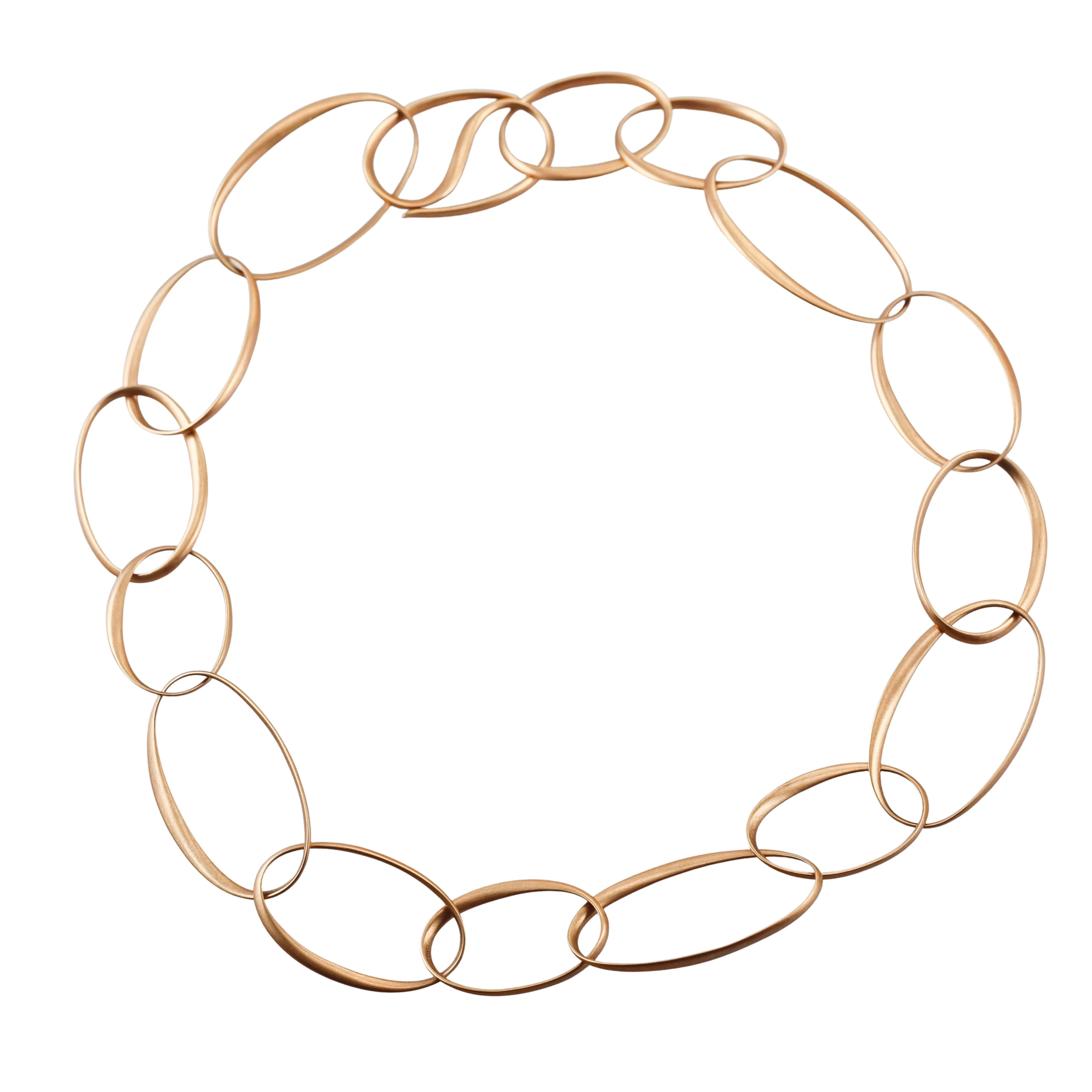 Pomellato Victoria Satin Rose Gold Oval Link Necklace