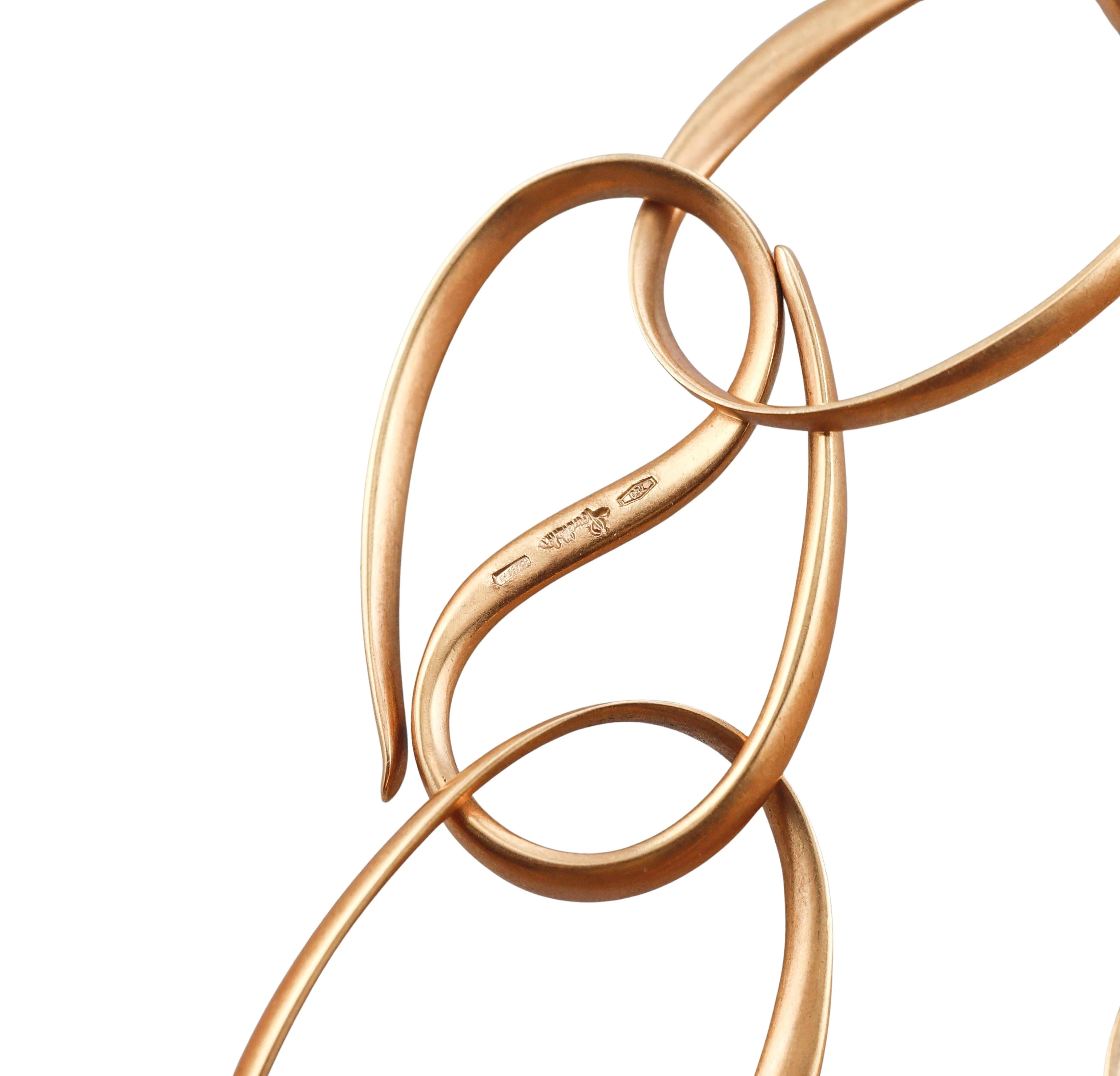Pomellato Victoria Satin Rose Gold Oval Link Necklace