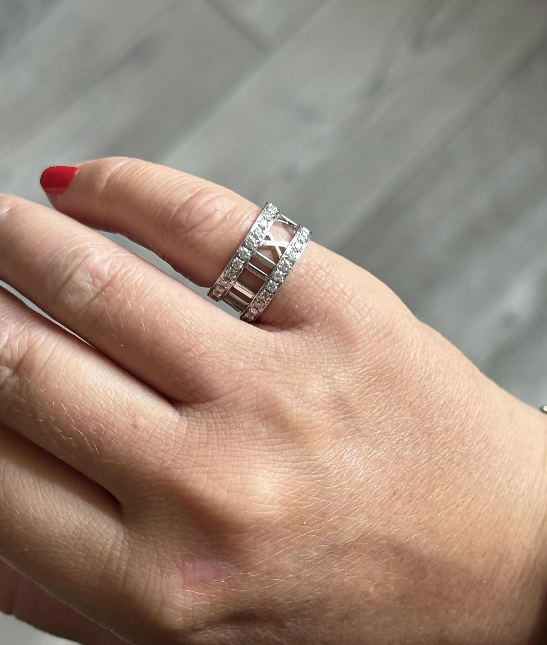 Tiffany Co Atlas 18k Gold Diamond Band Ring