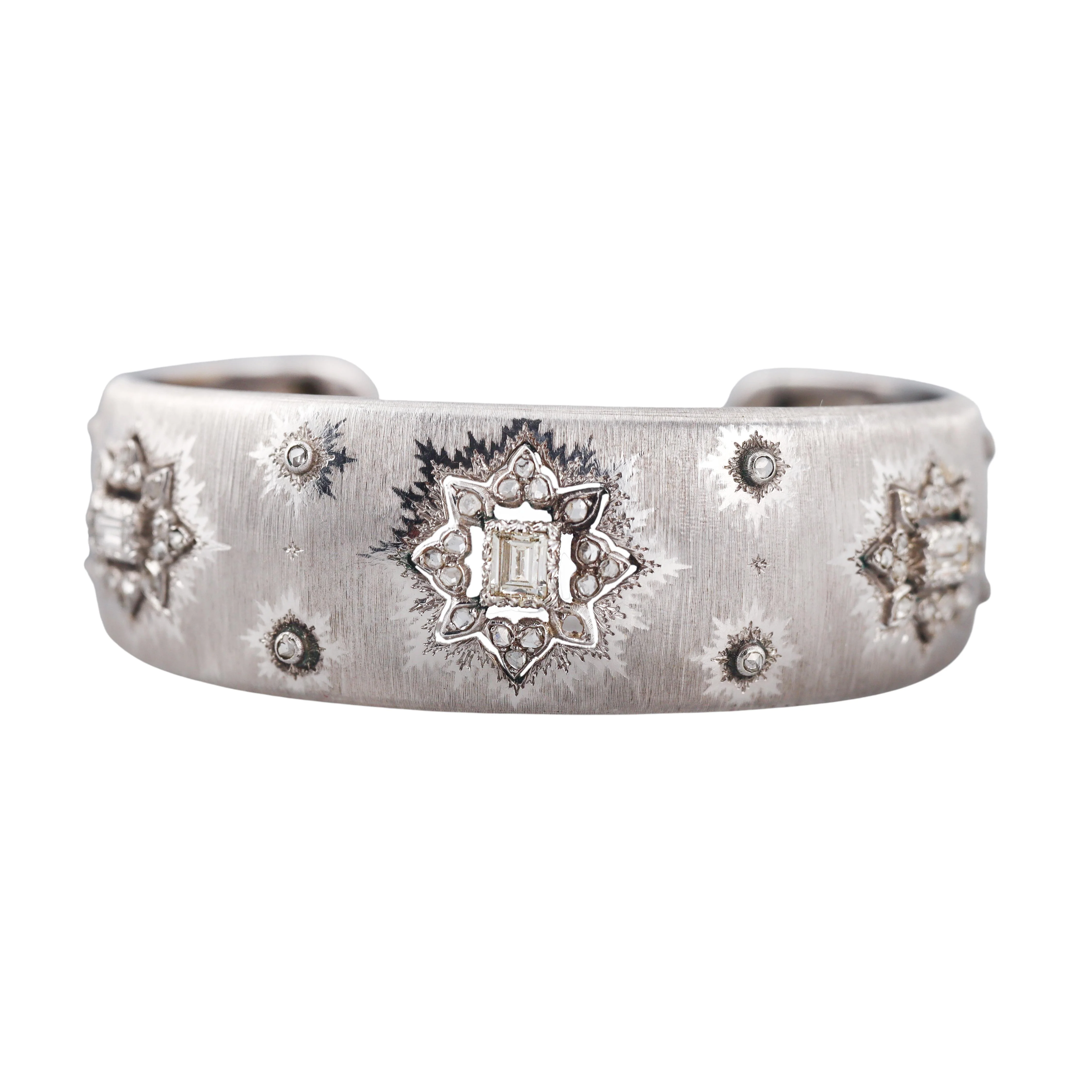 Vintage Mario Buccellati Diamond Gold Cuff Bracelet