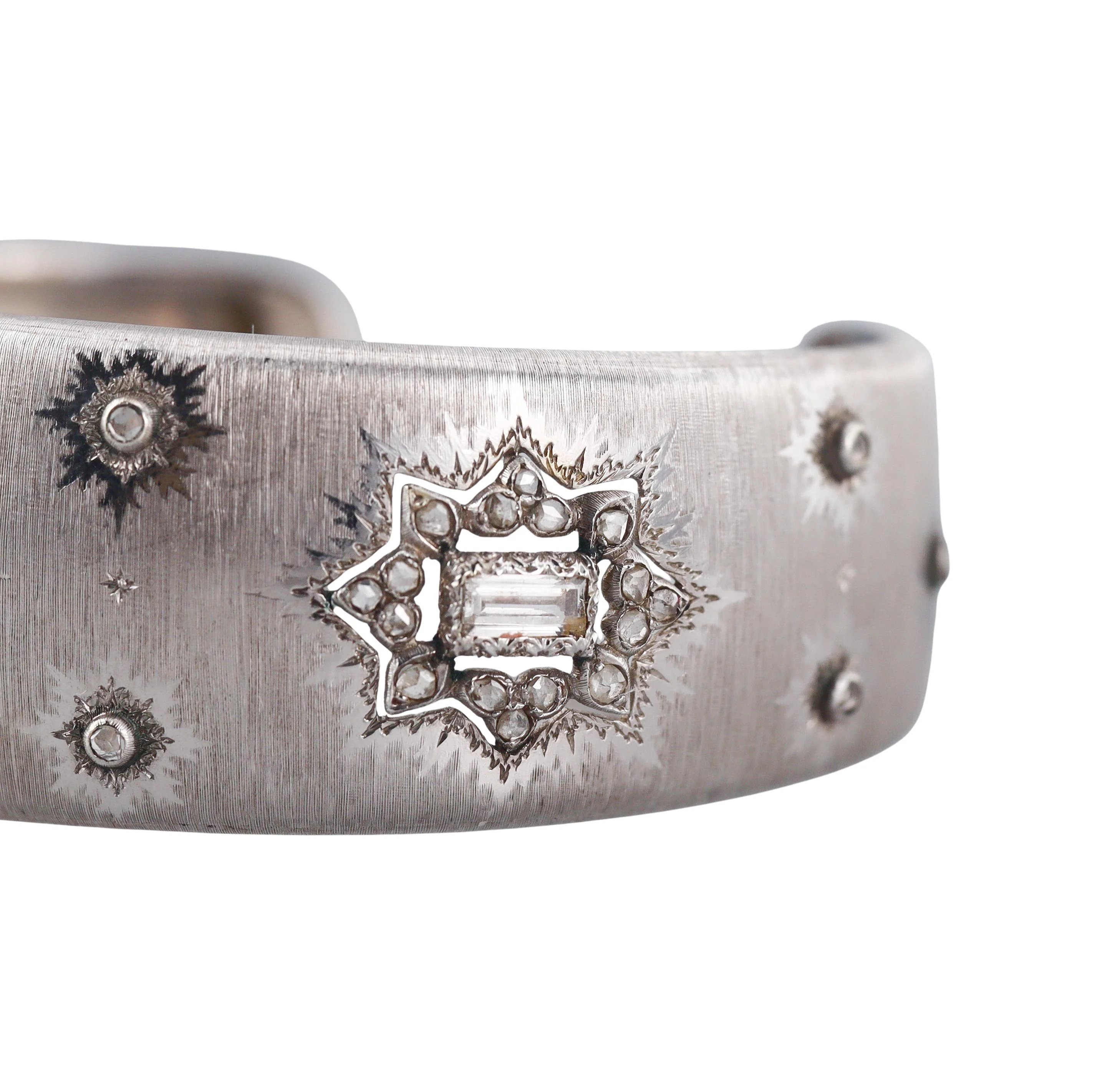 Vintage Mario Buccellati Diamond Gold Cuff Bracelet