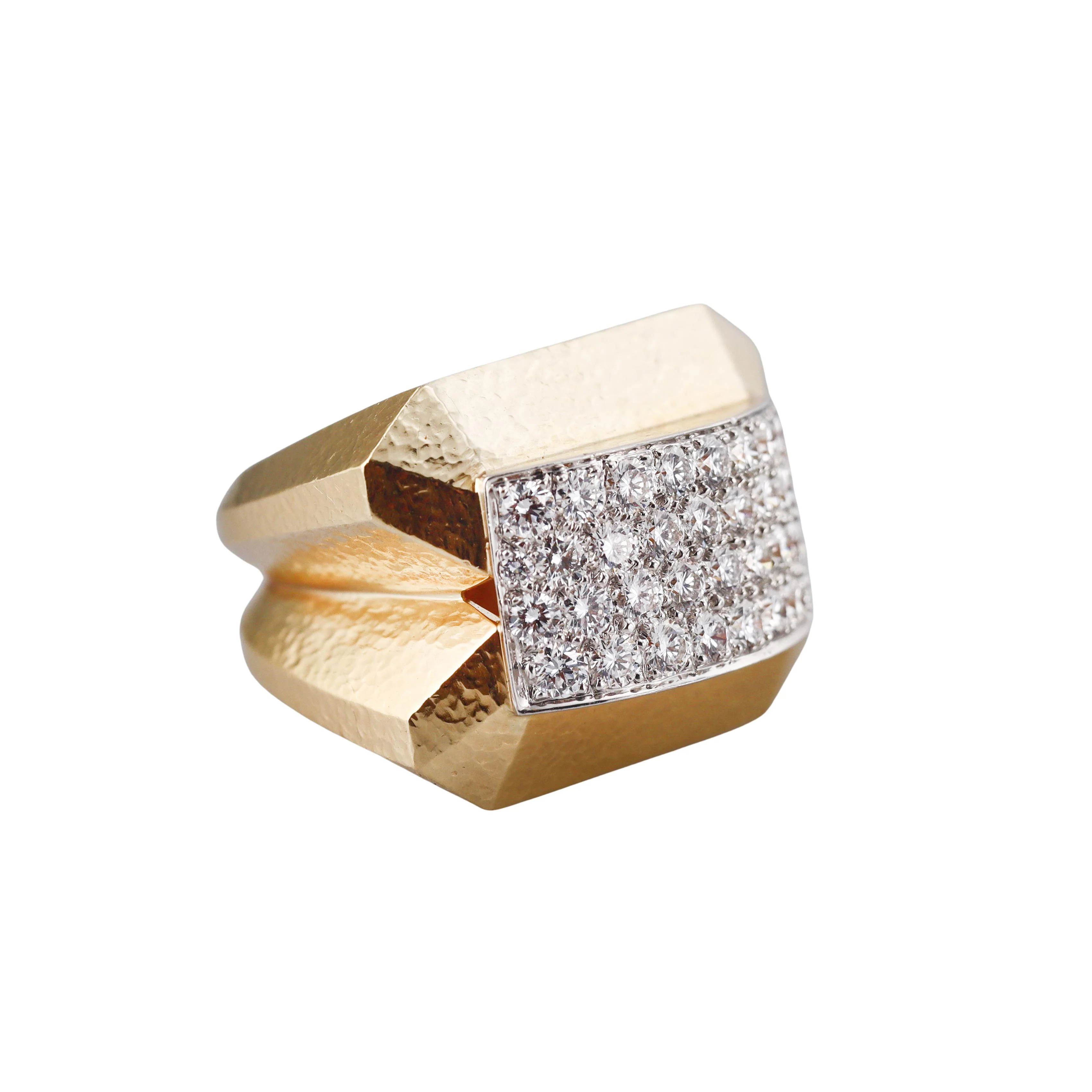 David Webb Overpass Diamond Gold Platinum Ring