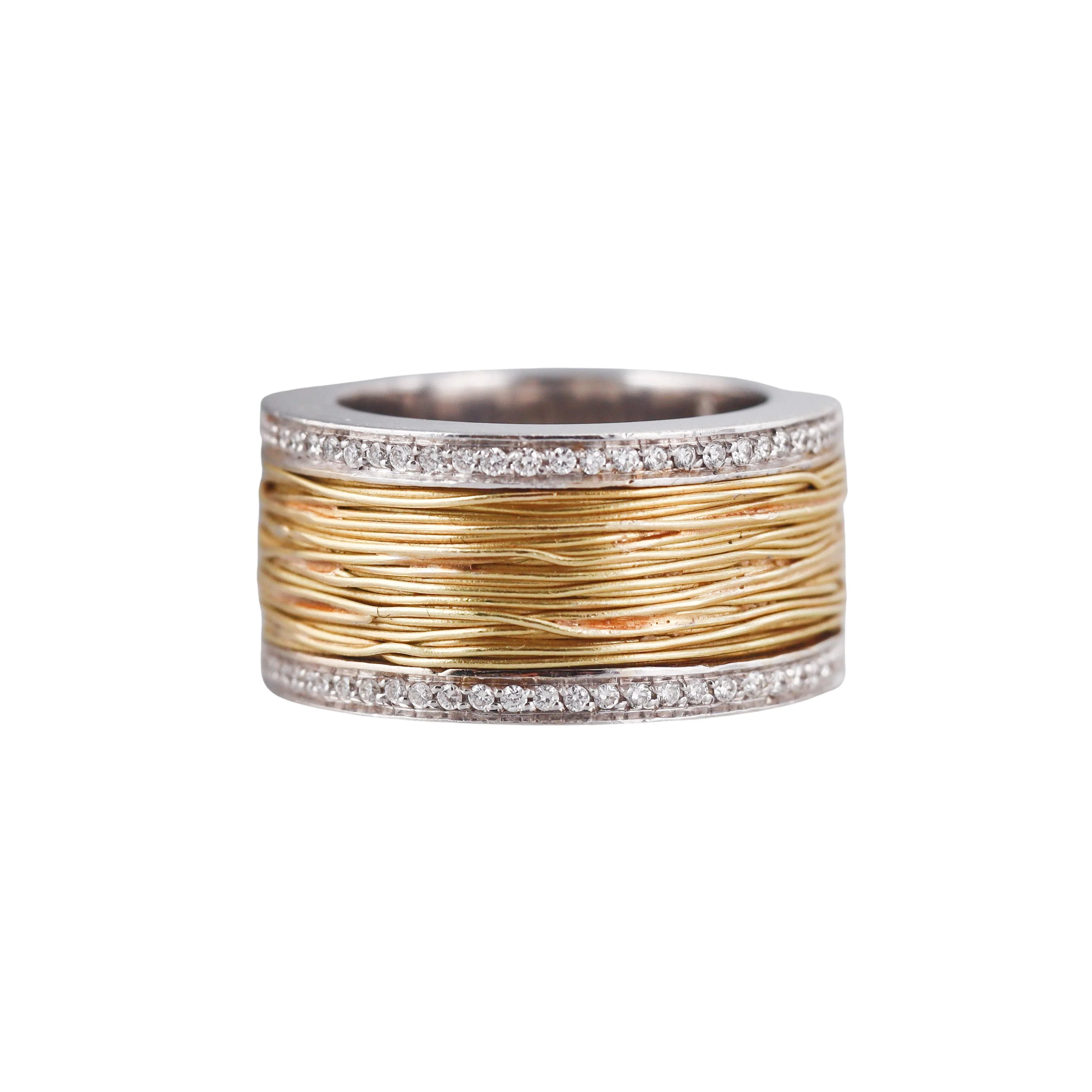 Pasquale Bruni Amor Est Vita Two Tone Gold Diamond Band Ring