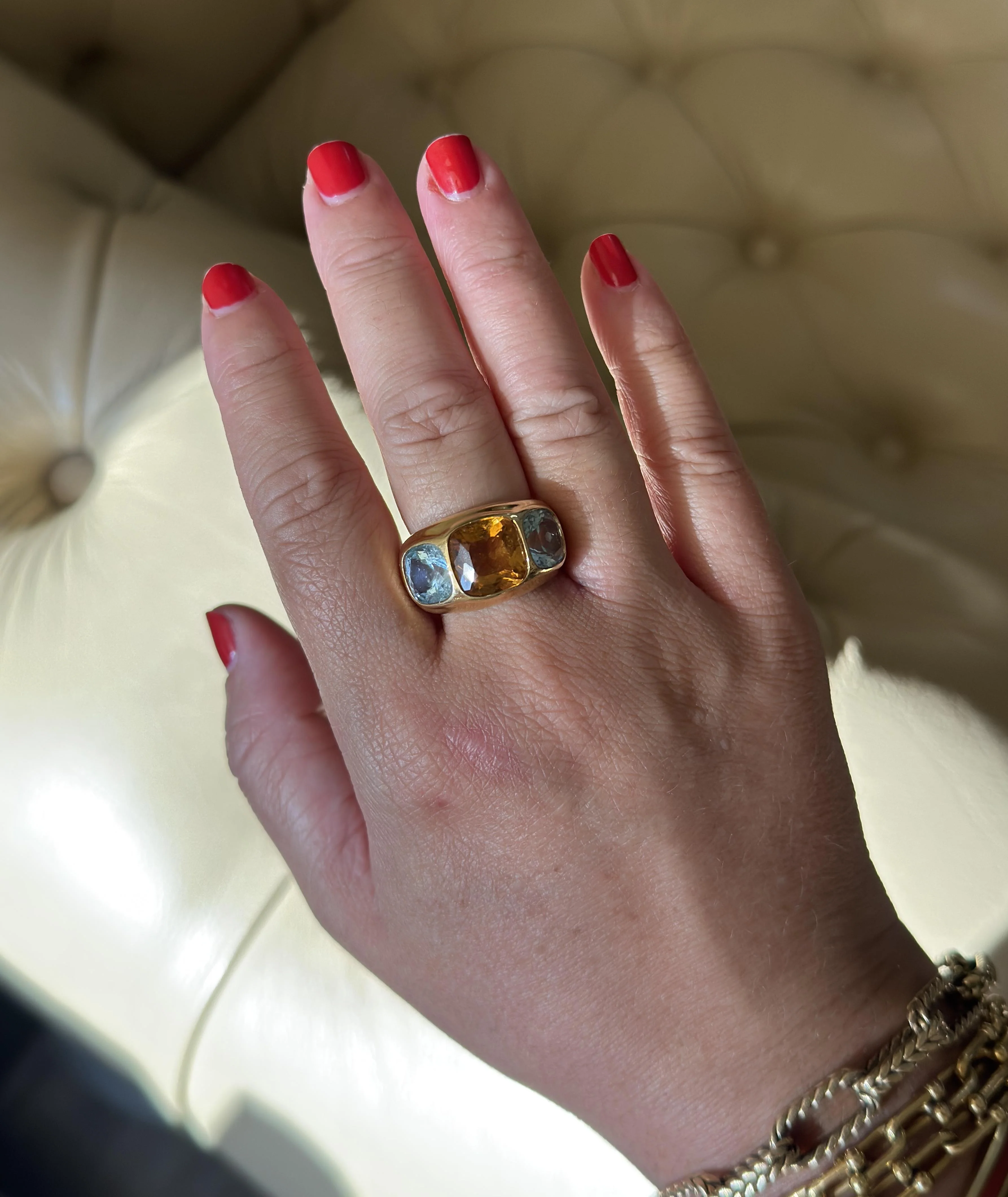 Seaman Schepps Mughal Citrine Topaz Gold Ring