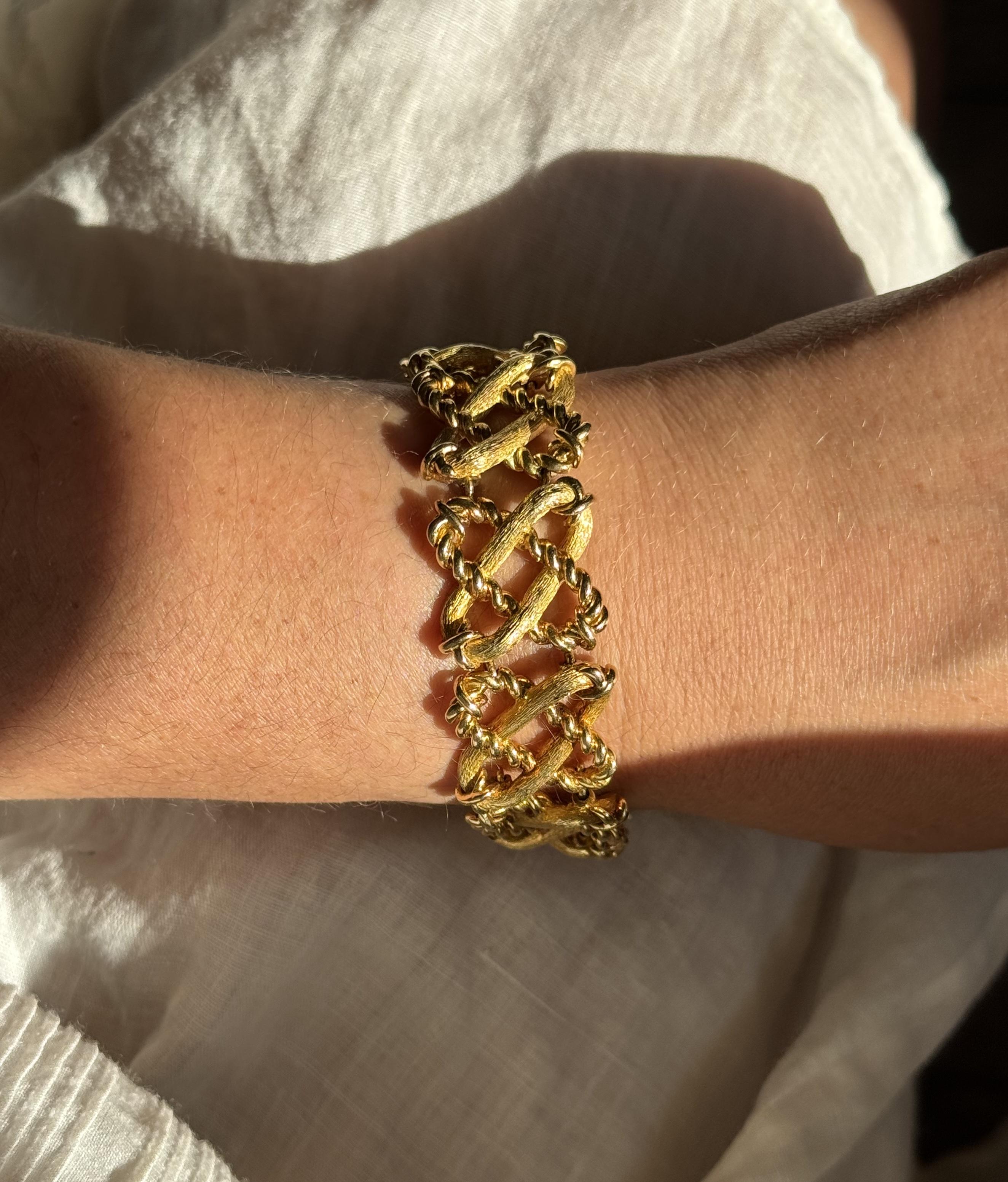 Tiffany Co Schlumberger Gold Rope Link Bracelet