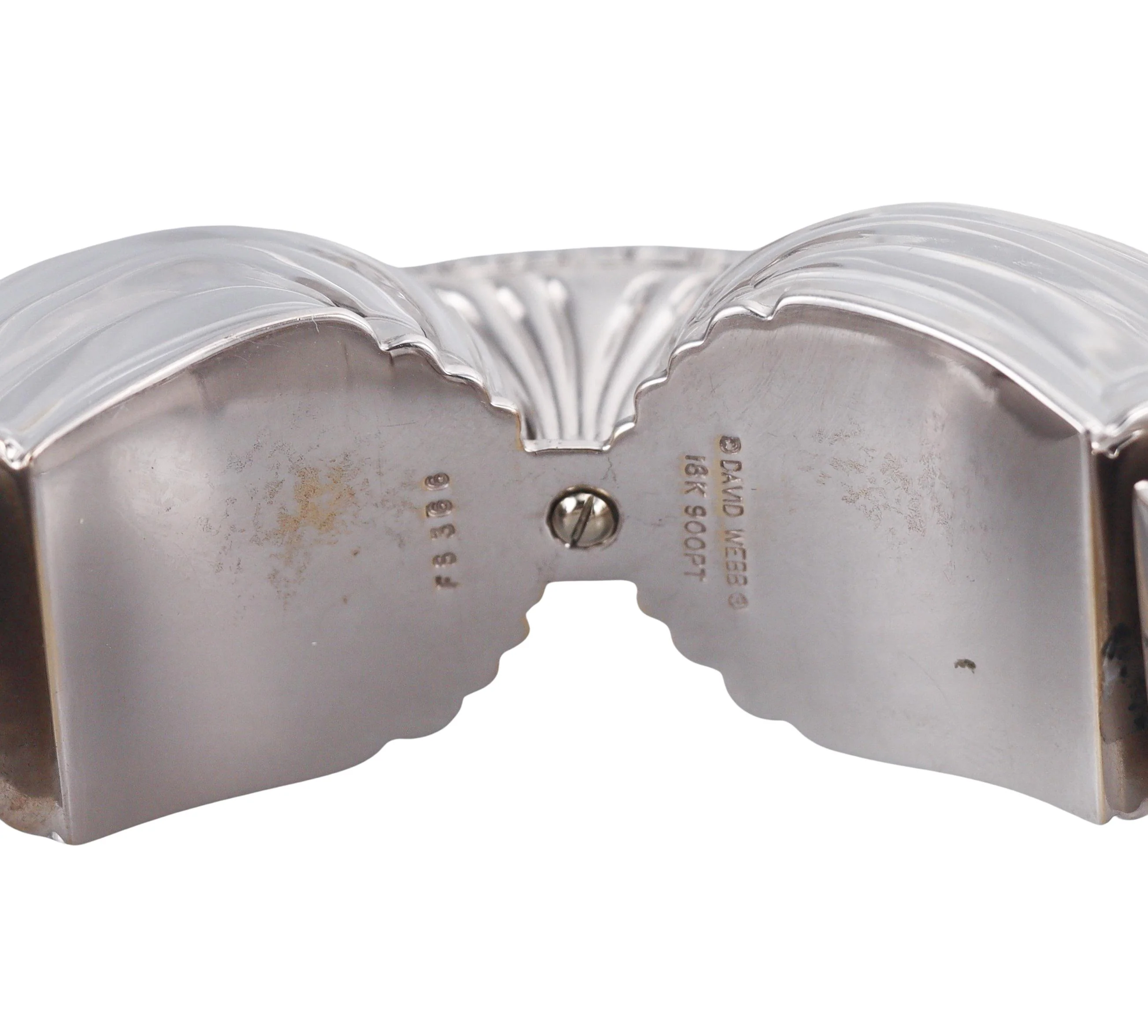 David Webb Twilight Rock Crystal Diamond Gold Platinum Bracelet