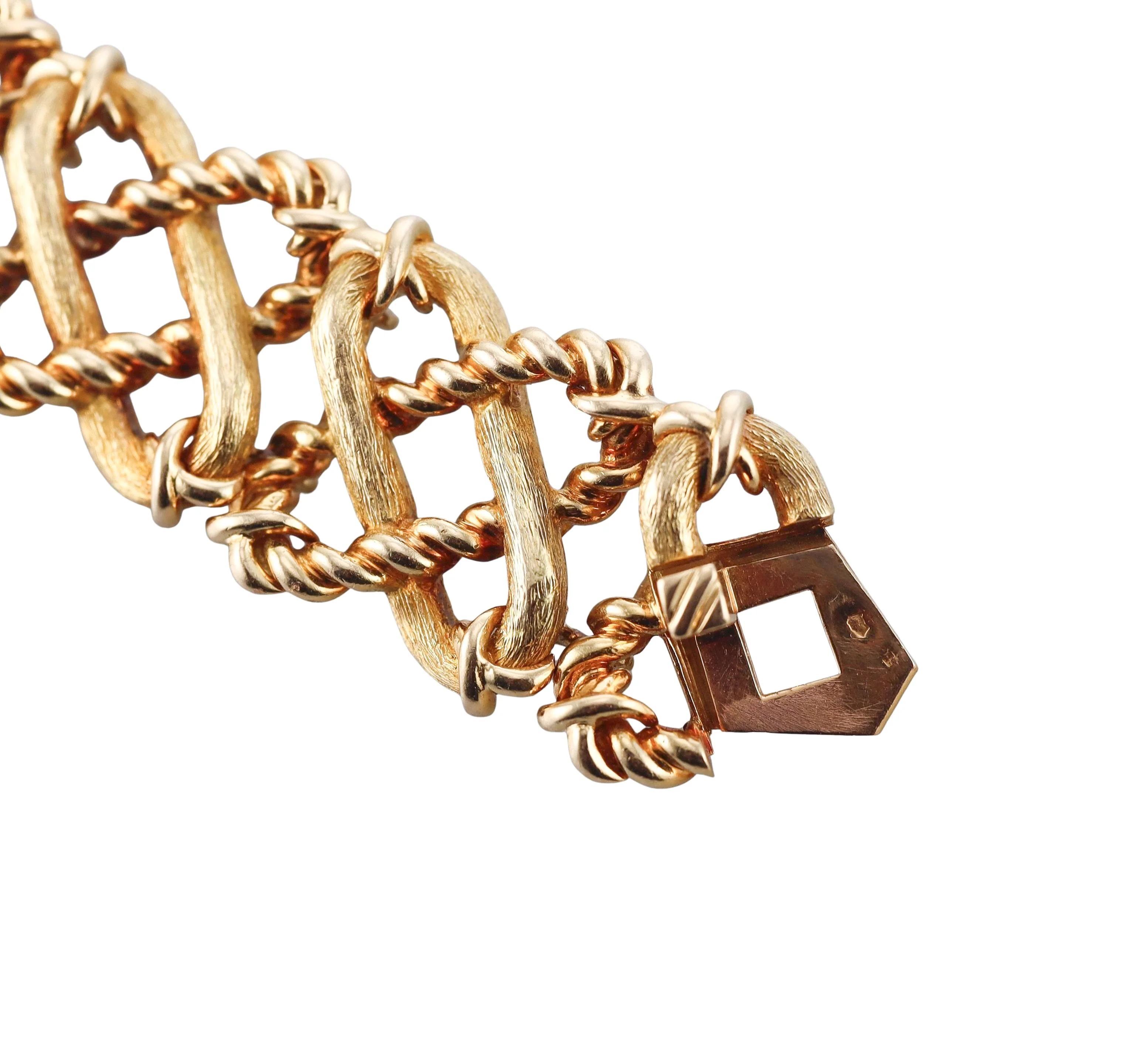 Tiffany  Co Schlumberger Gold Rope Link Bracelet