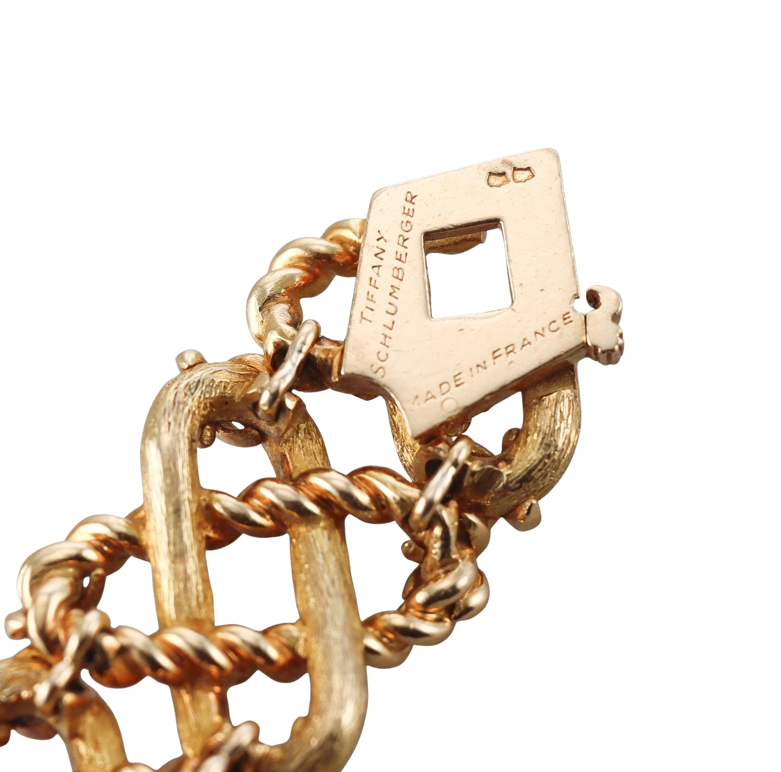 Tiffany  Co Schlumberger Gold Rope Link Bracelet