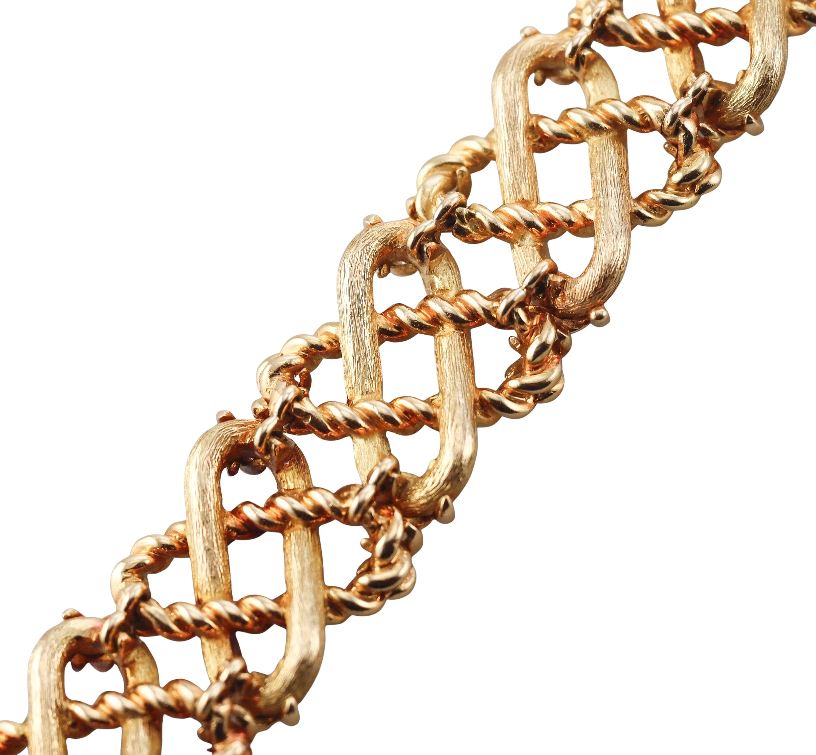 Tiffany  Co Schlumberger Gold Rope Link Bracelet