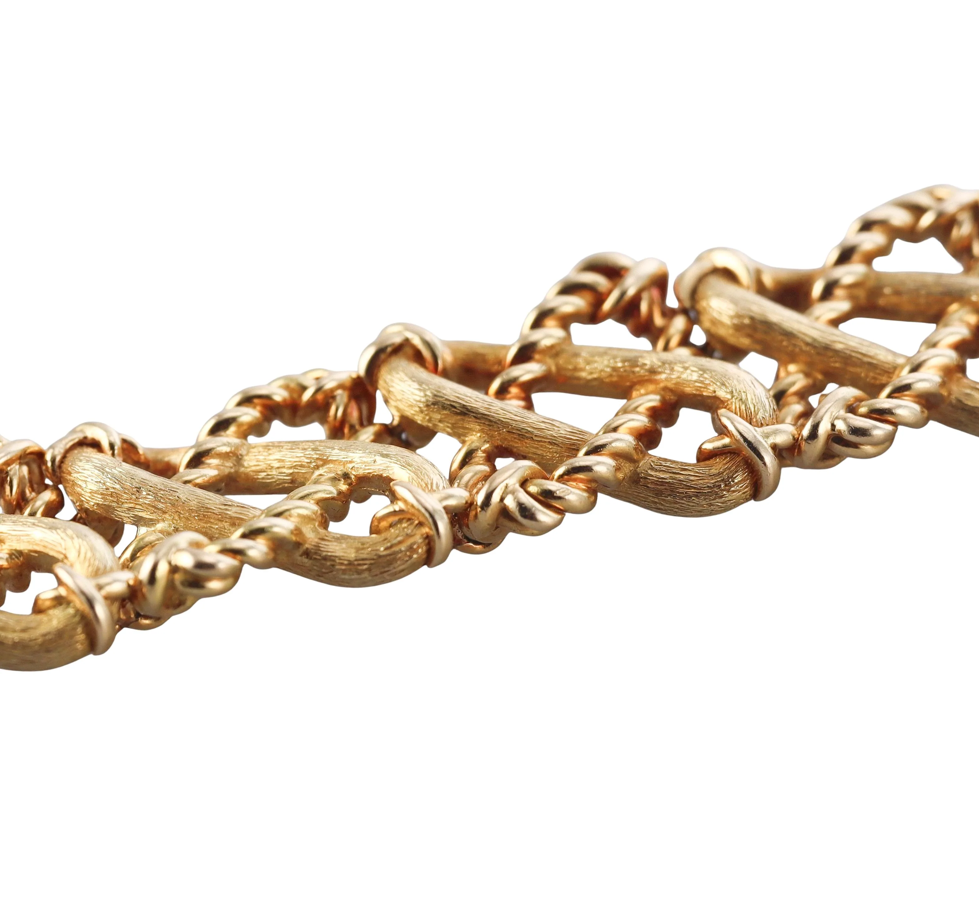Tiffany Co Schlumberger Gold Rope Link Bracelet