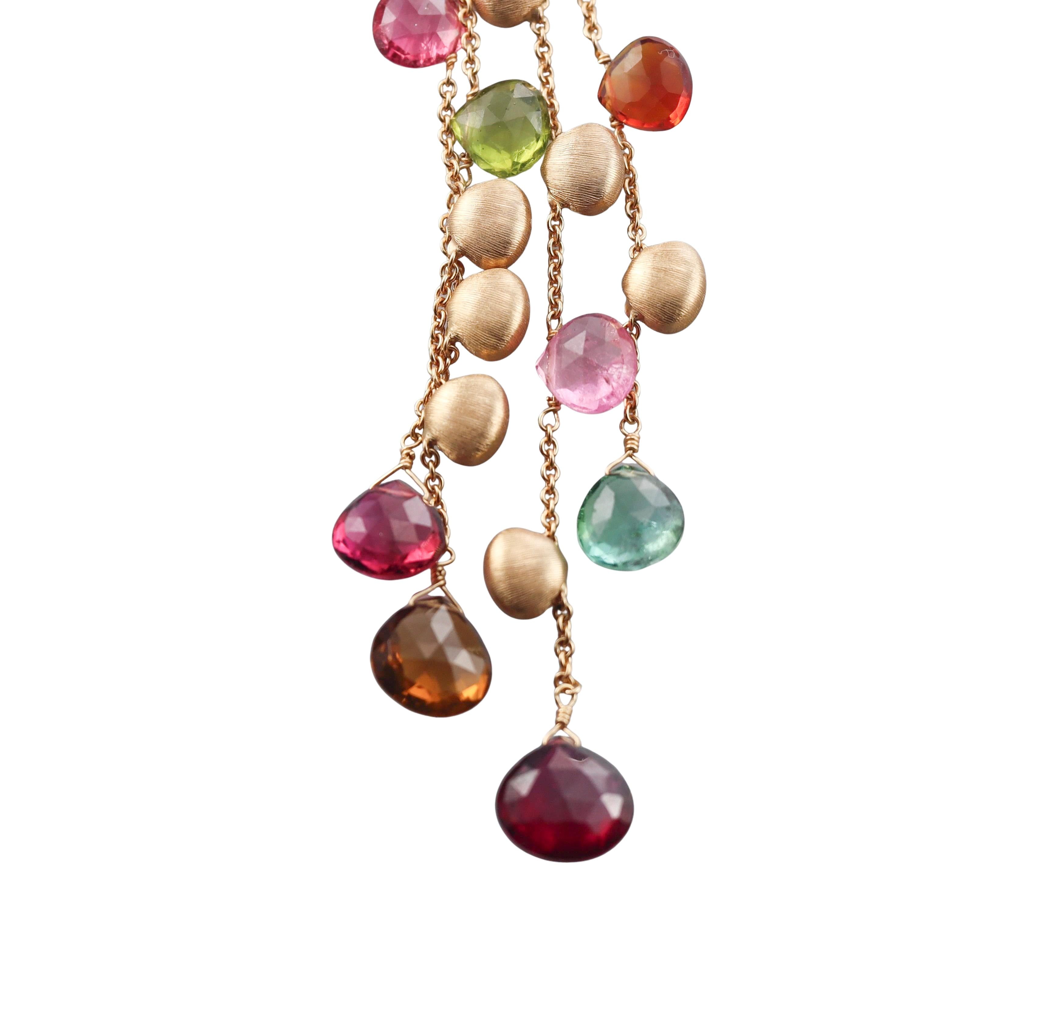 Marco Bicego Paradise Gemstone Diamond Gold Pendant Necklace