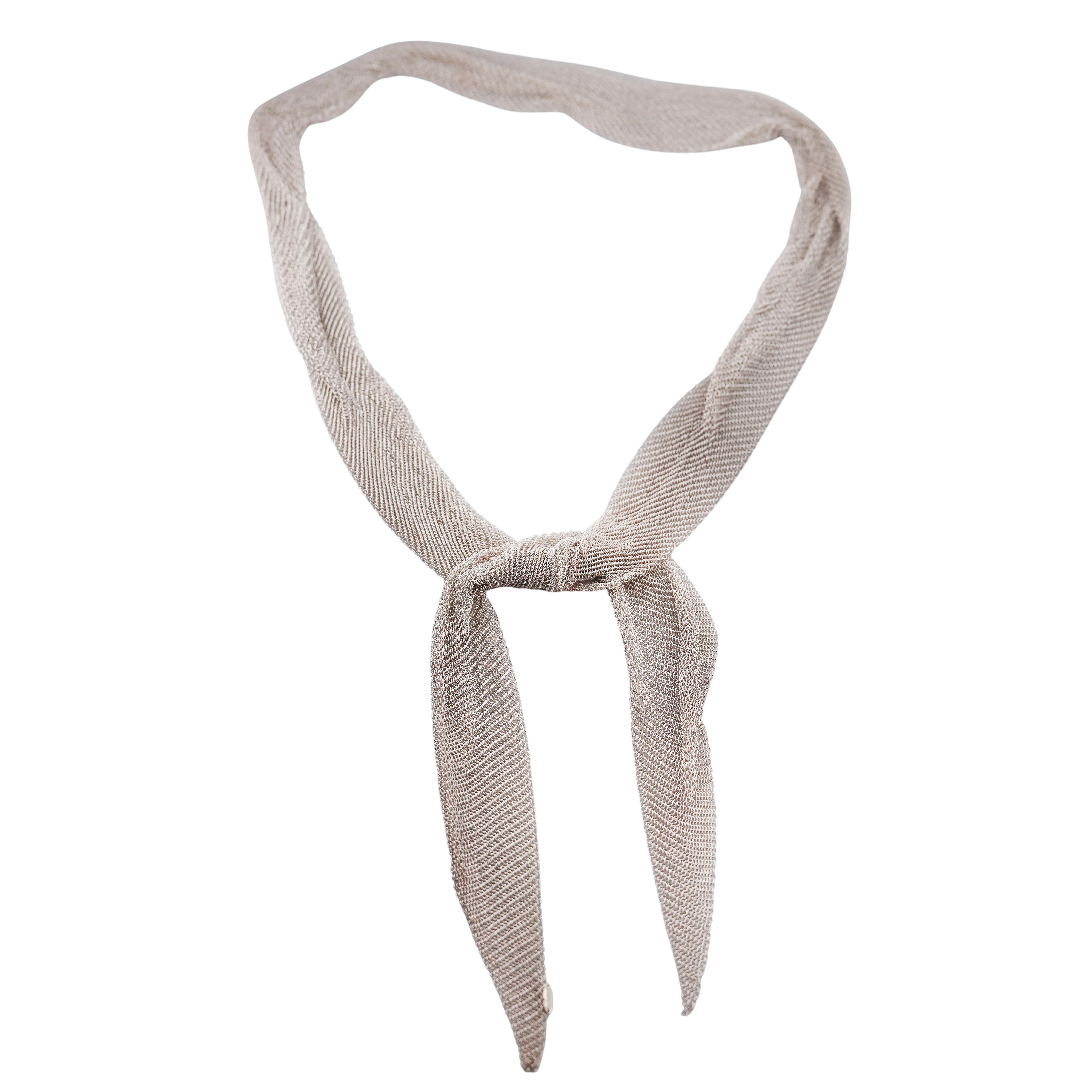 Tiffany  Co Elsa Peretti Silver Mesh Scarf Necklace