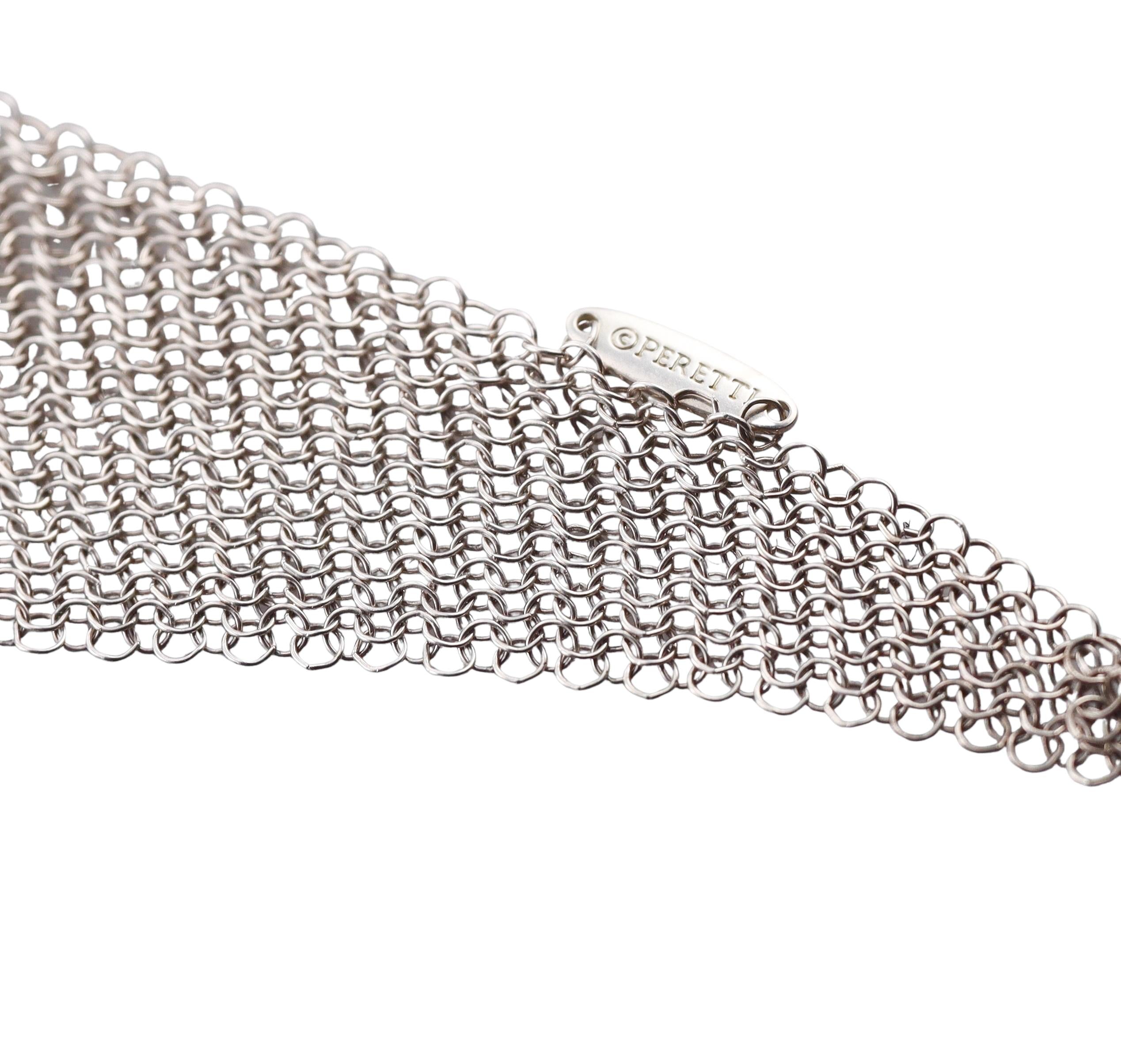 Tiffany  Co Elsa Peretti Silver Mesh Scarf Necklace